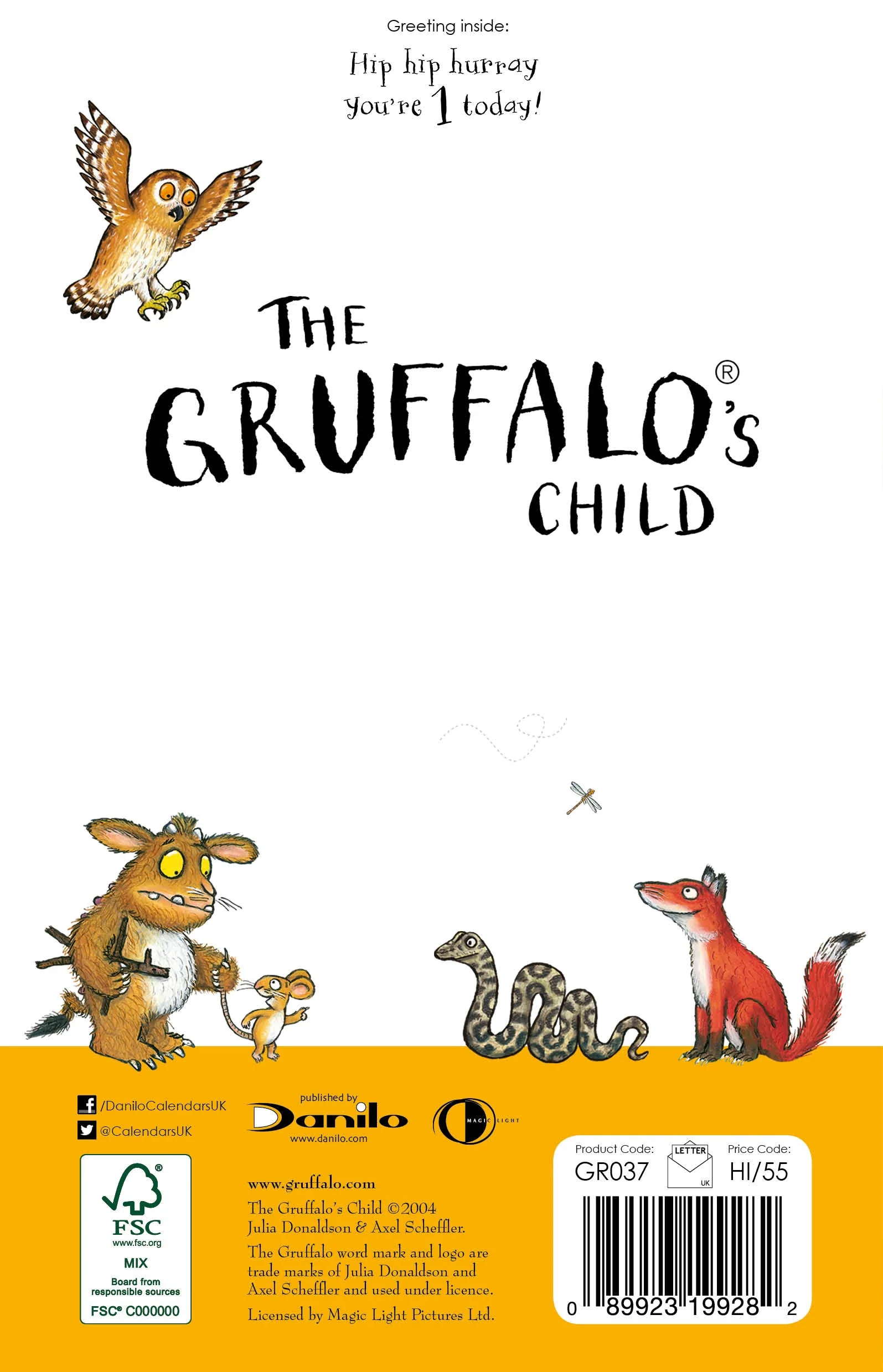 The Gruffalo Age 1 Birthday Card - Image 4