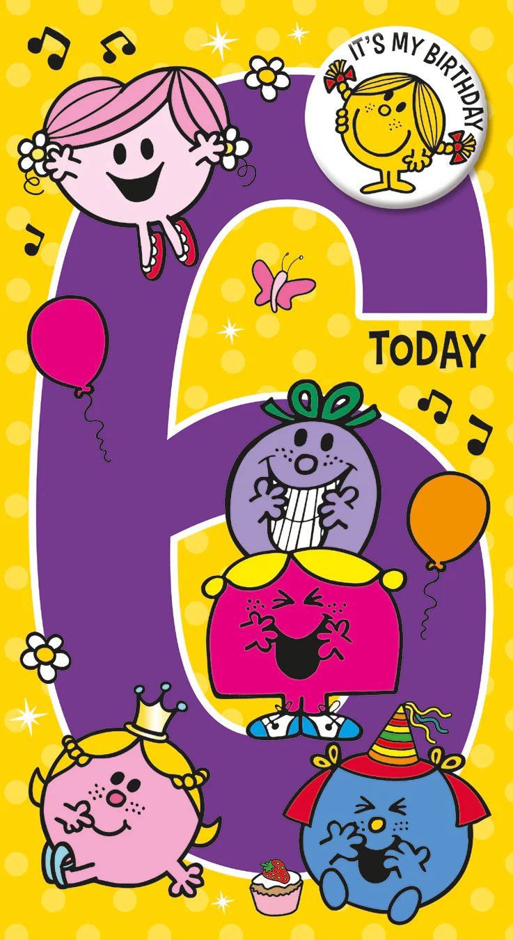 Mr Men & Little Miss Age 6 Birthday Card - Image 5