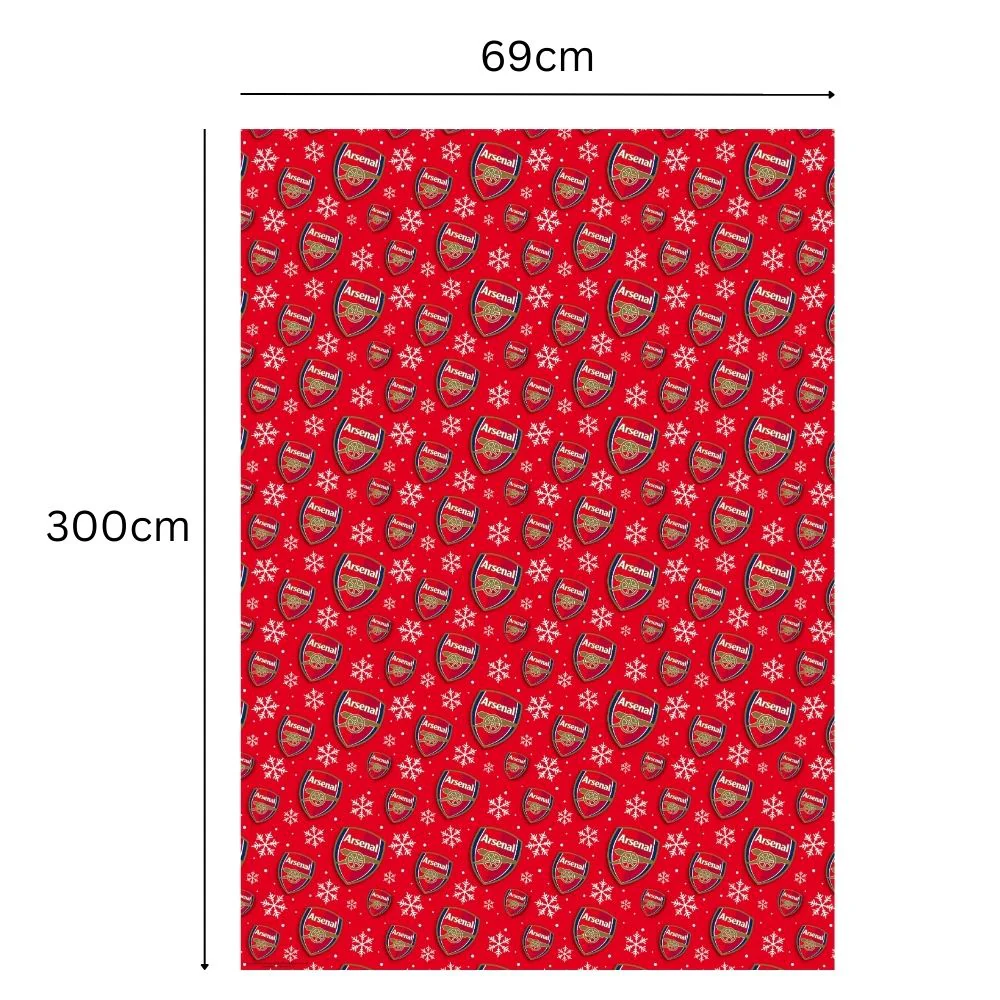 Arsenal FC Christmas 3m Roll Wrapping Paper - 3 Pack Bundle - Image 4
