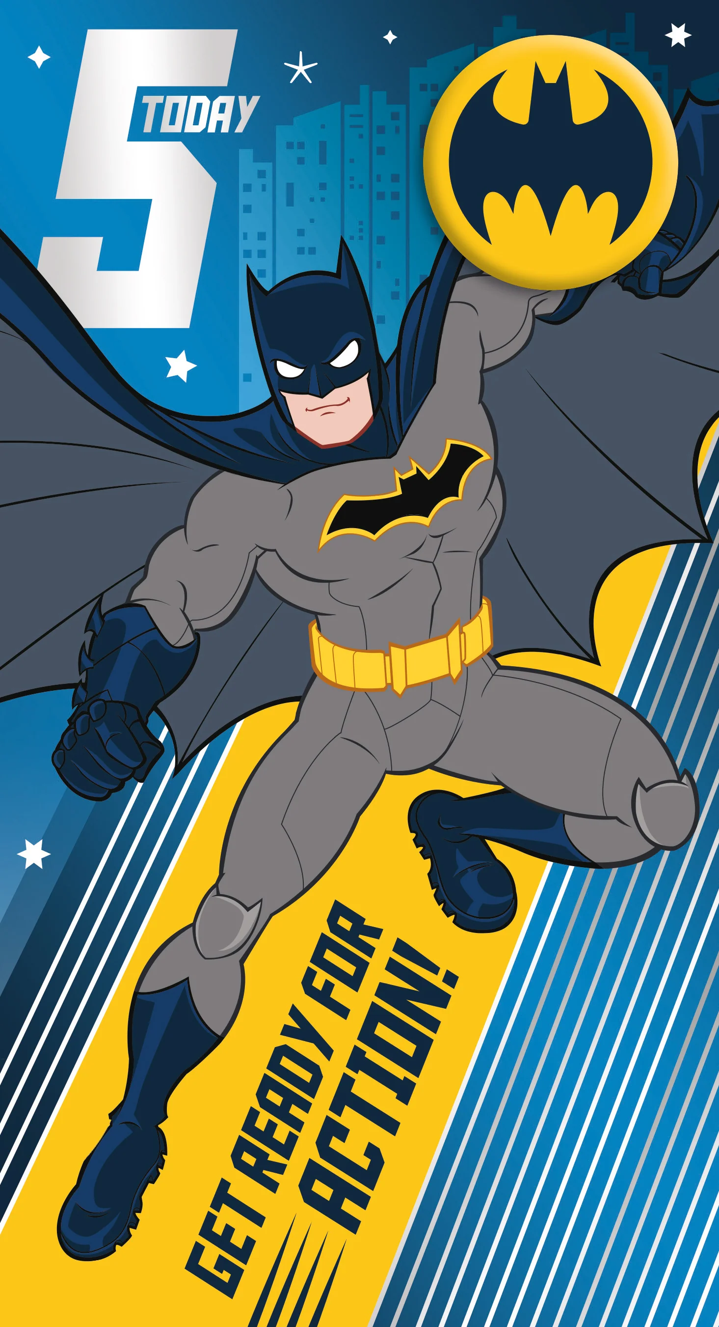 Batman Age 5 Badge Birthday Card - Image 3