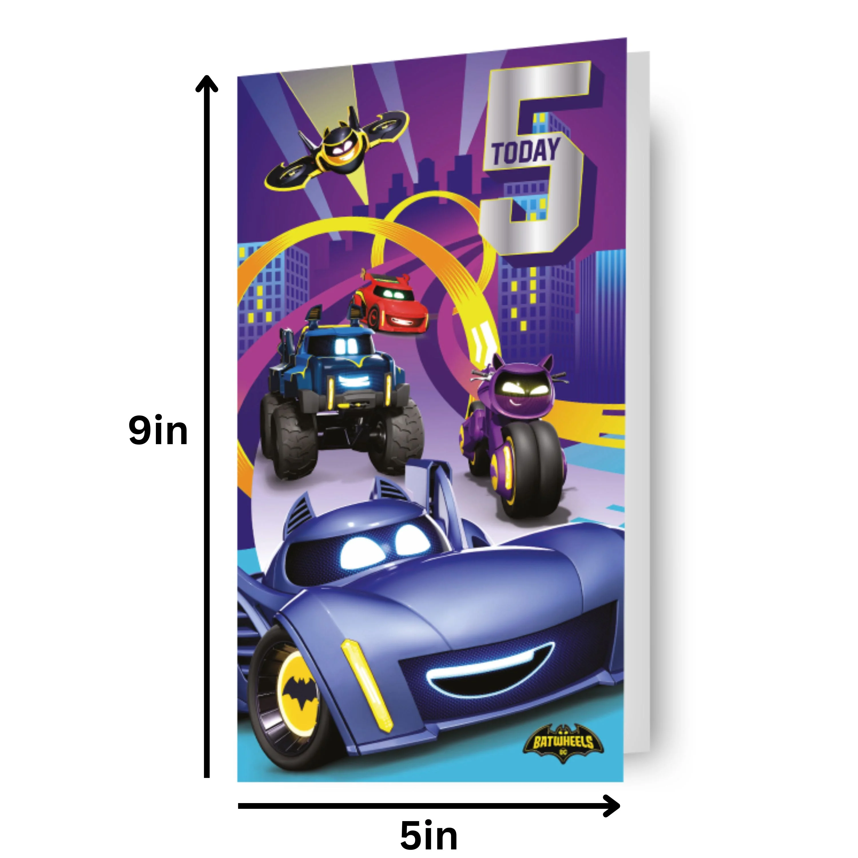 Batman Batwheels Age 5 Birthday Card - Image 2
