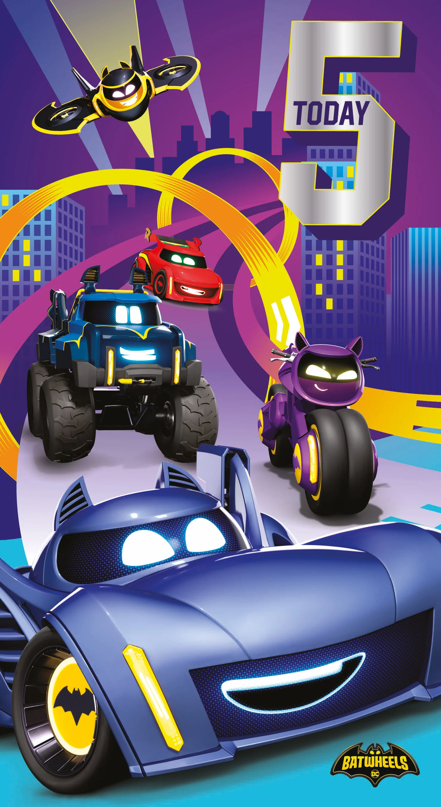 Batman Batwheels Age 5 Birthday Card - Image 3
