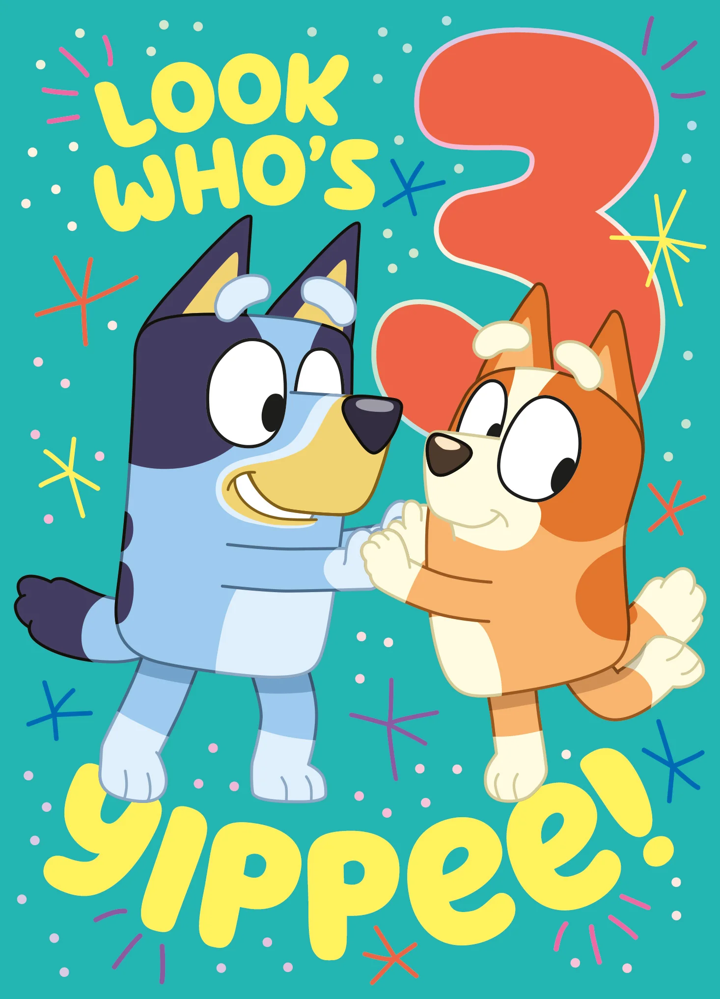 Bluey Age 3 Birthday Card - Image 3