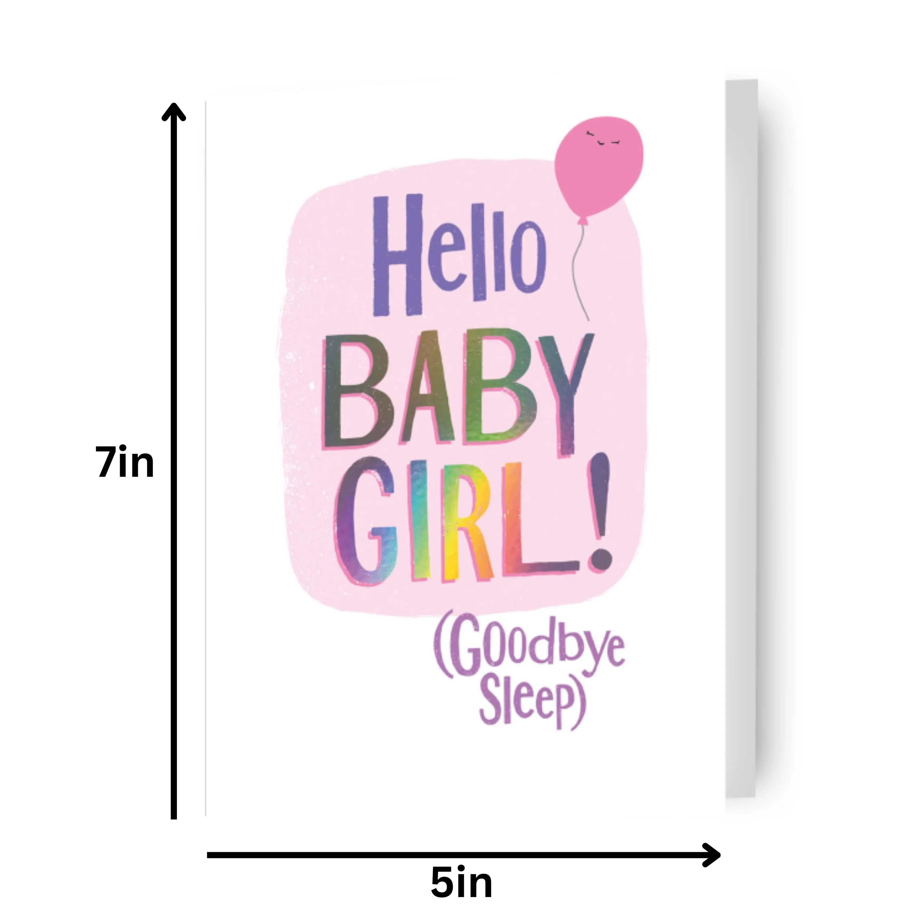 Brightside New Baby 'Hello Baby Girl! (Goodbye Sleep)' Card - Image 2