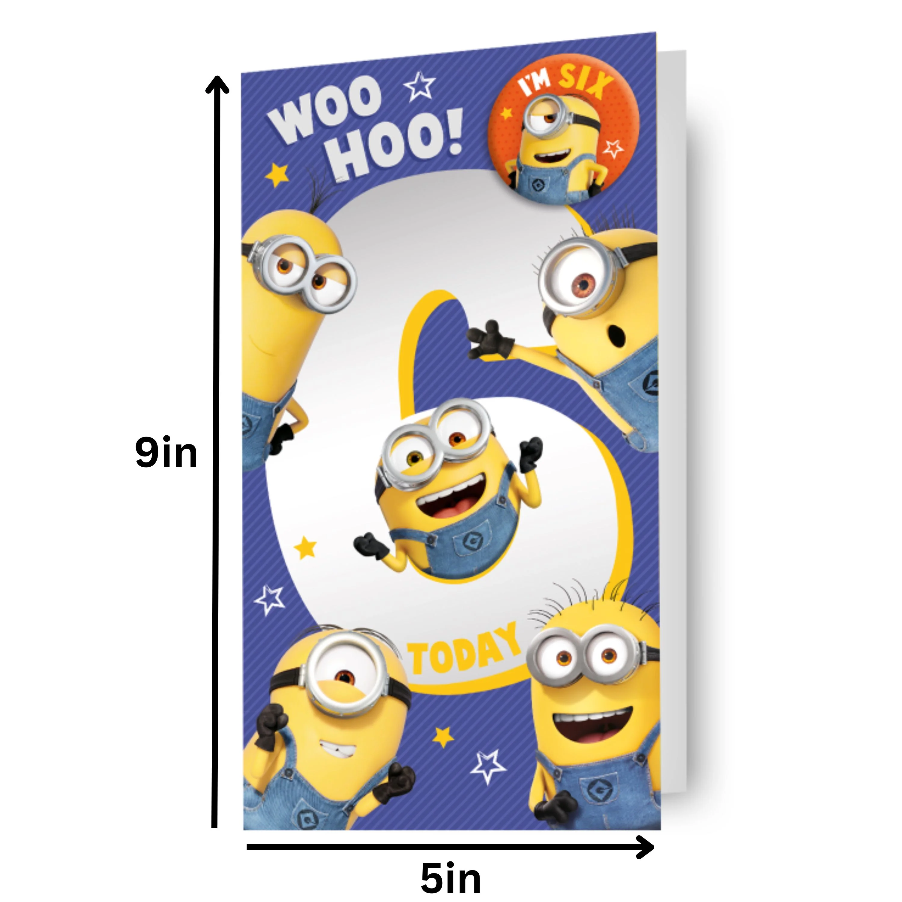 Despicable Me Minions Age 6 Birthday Card with Badge - Image 3