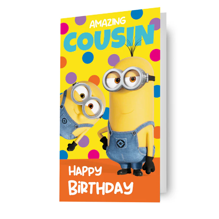 Despicable Me Minions 'Amazing Cousin' Birthday Card