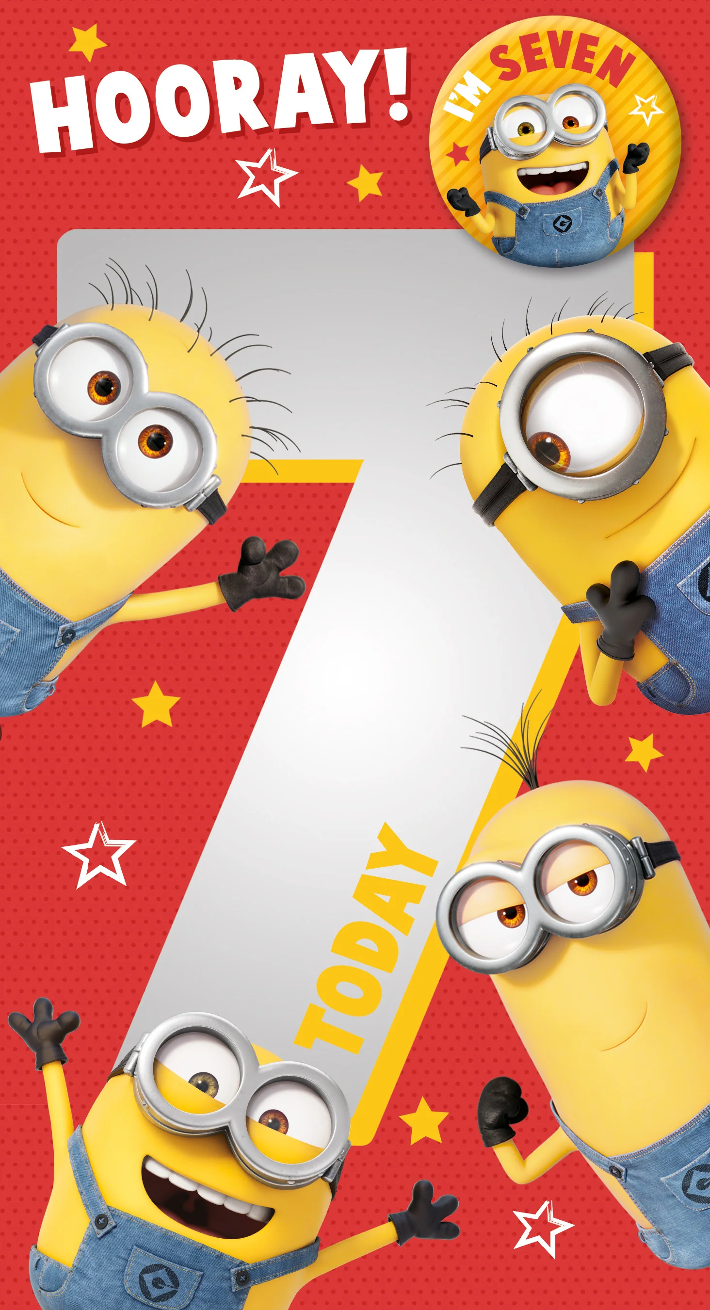 Despicable Me Minions Age 7 Birthday Card with Badge - Image 3