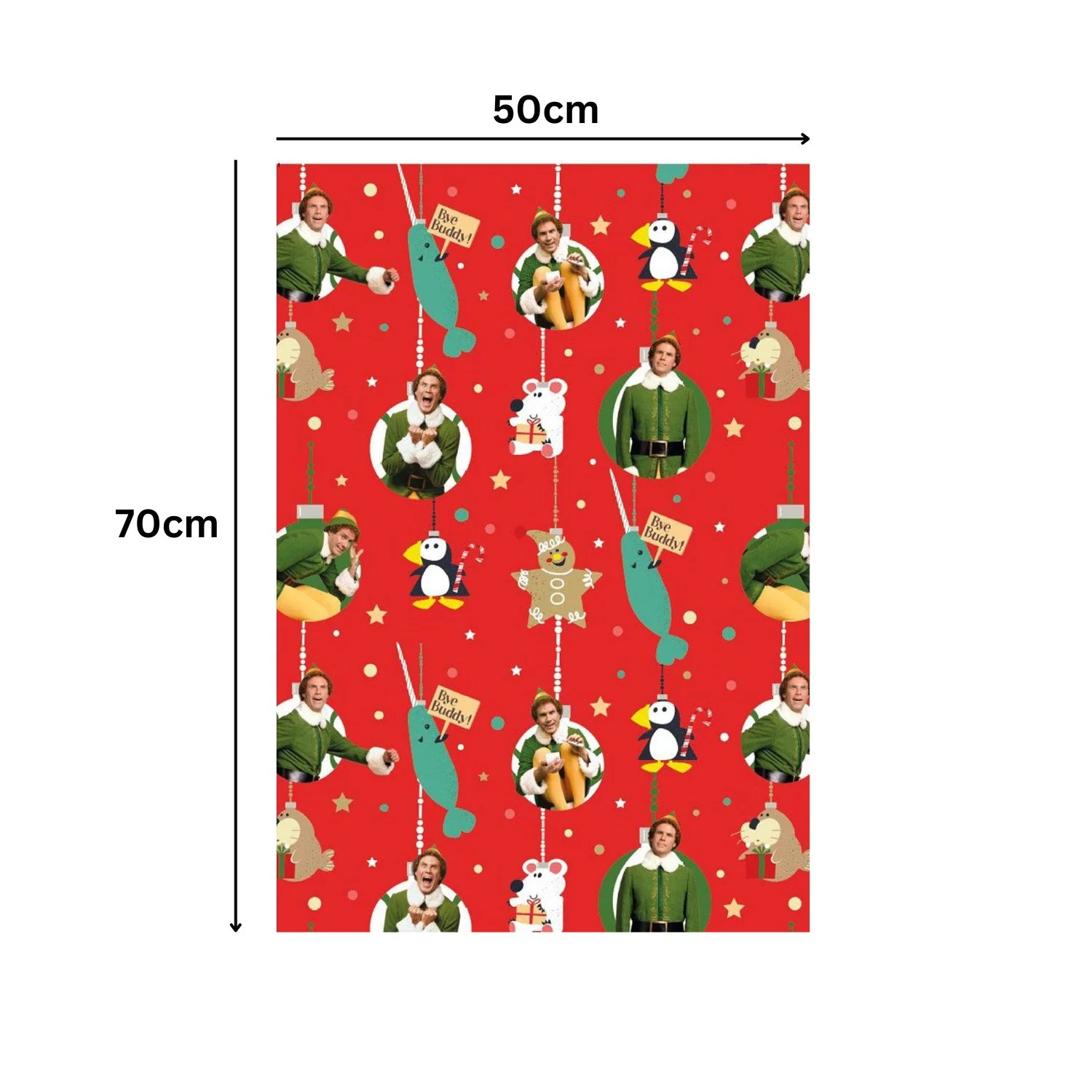 Elf Christmas 4 Sheets & 4 Tags Gift Wrap - Image 3