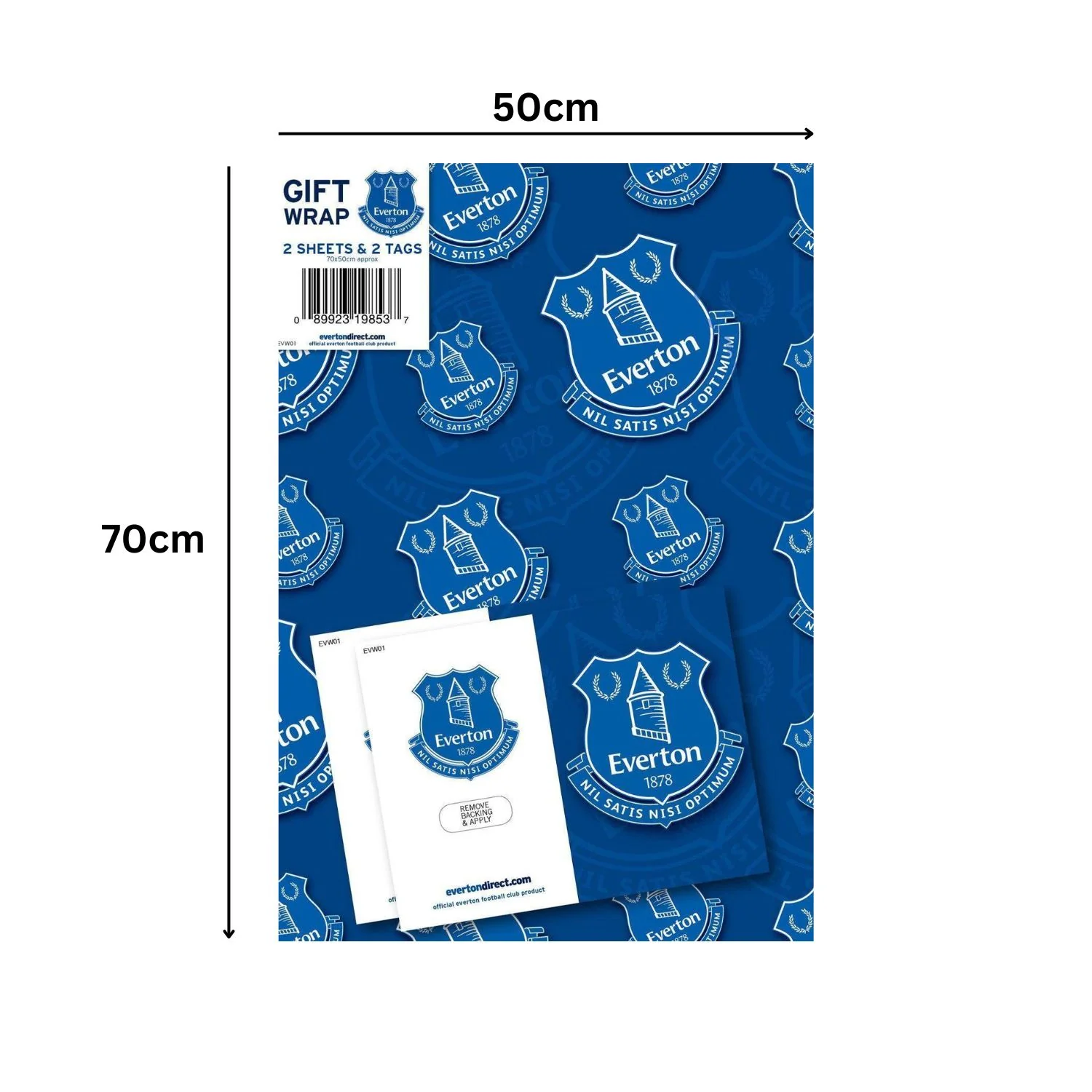 Everton FC 2 Sheets & 2 Tags Gift Wrap - Image 2