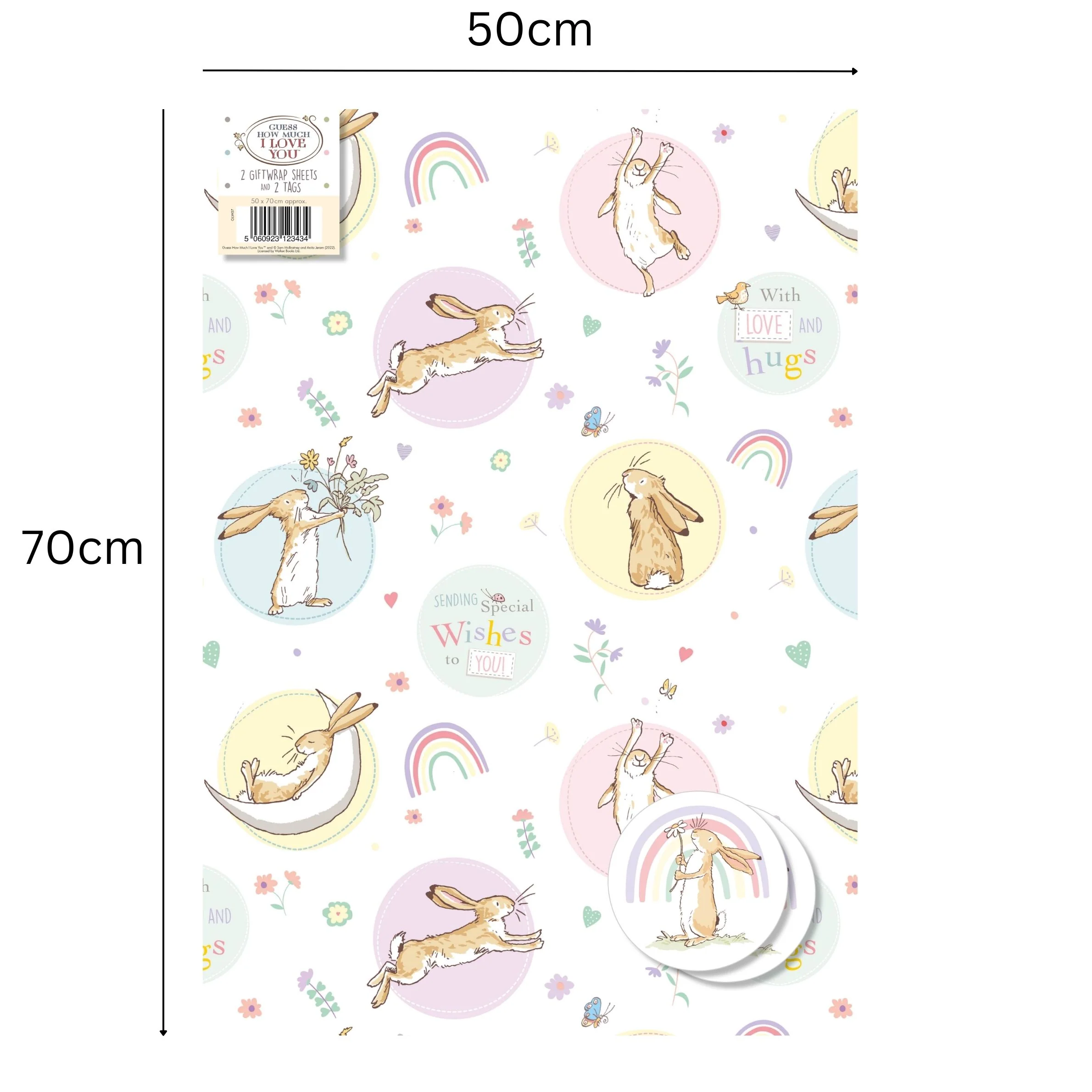 Guess How Much I Love You 4 Sheets & 4 Tags Gift Wrap Bundle - Image 4
