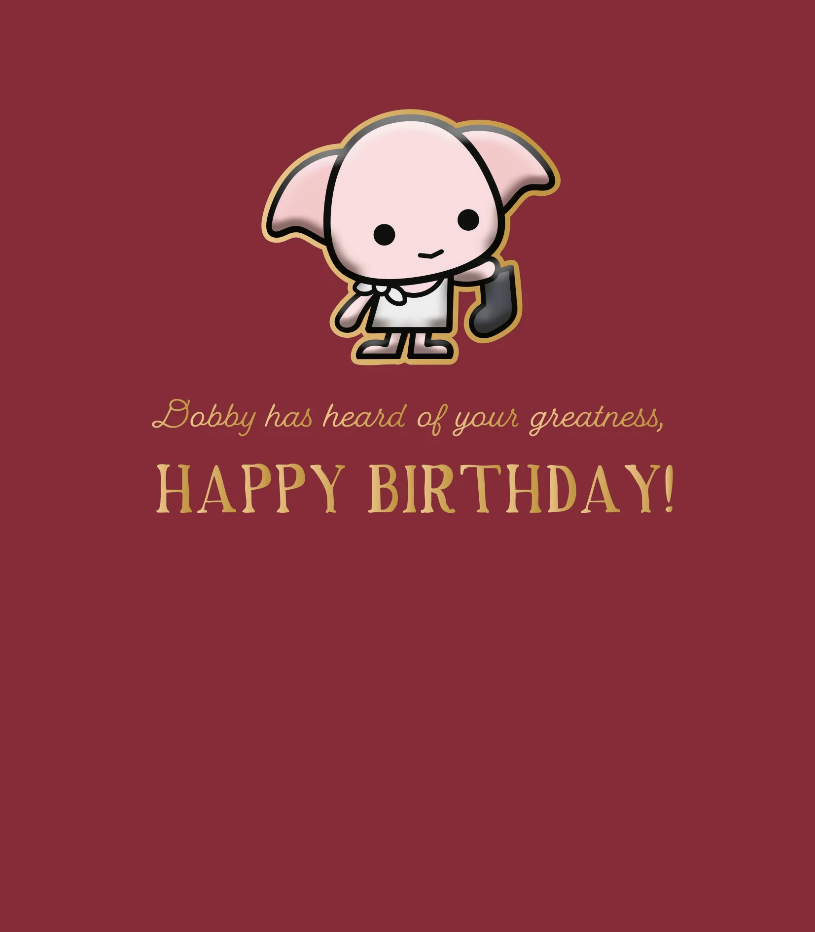 Harry Potter Dobby Birthday Card - Image 3