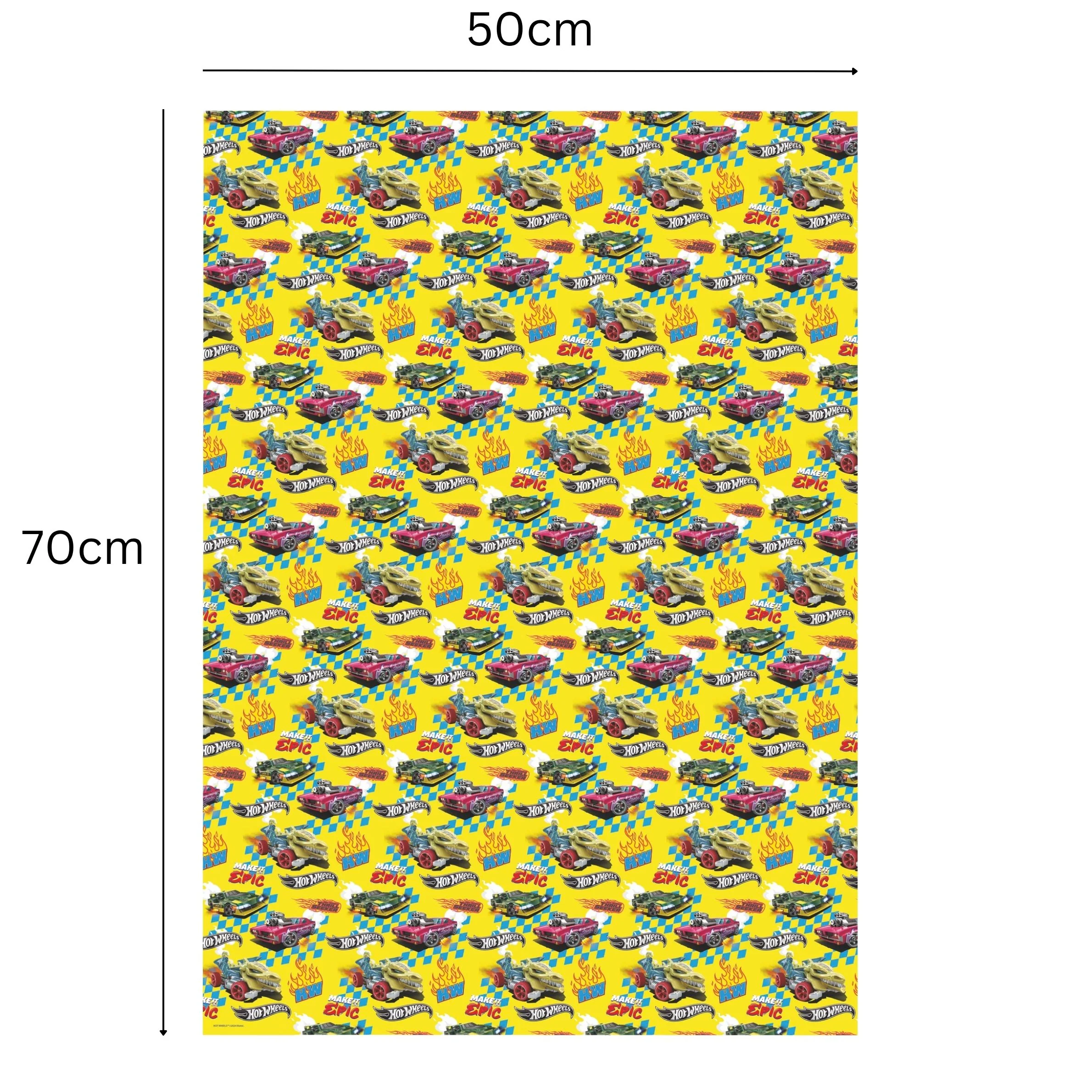 Hot Wheels 4 Sheets & 4 Tags Gift Wrap Bundle - Image 4