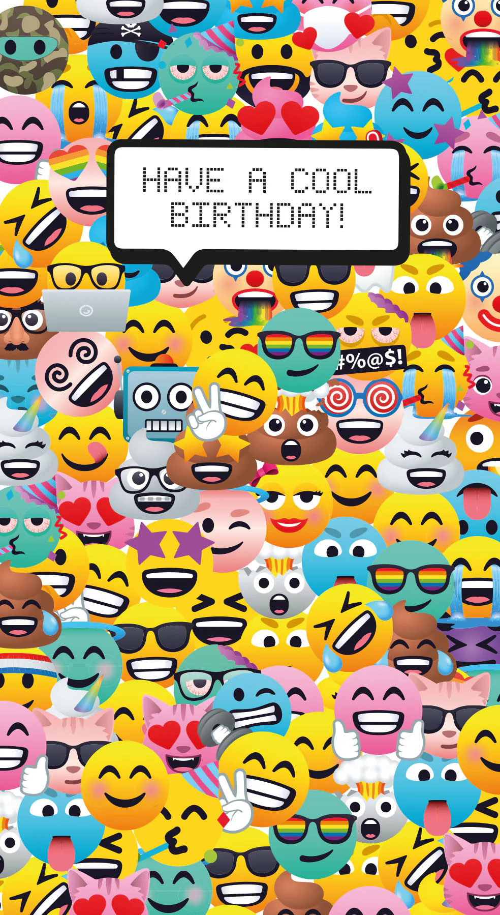 JoyPixels Emoji 'Cool' Birthday Card - Image 3