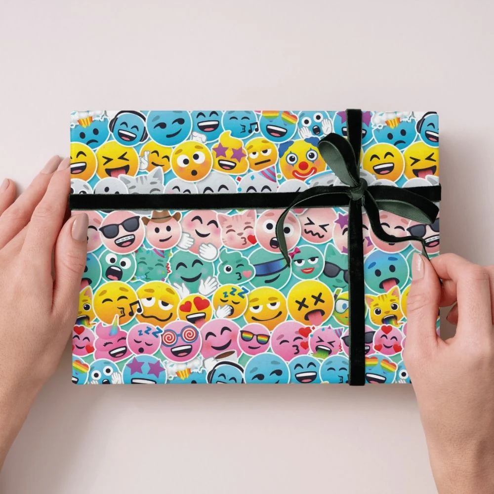JoyPixels Emoji 4m Roll Wrapping Paper - 3 Pack Bundle - Image 4