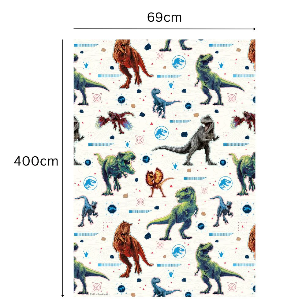 Jurassic World 4m Roll Wrapping Paper - Image 2