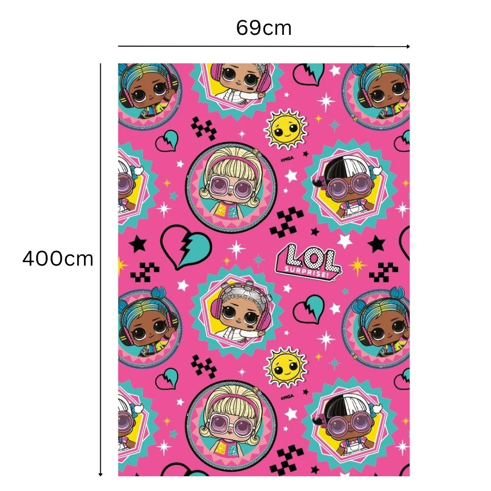 LOL Surprise 4m Roll Wrapping Paper - 3 Pack Bundle - Image 3