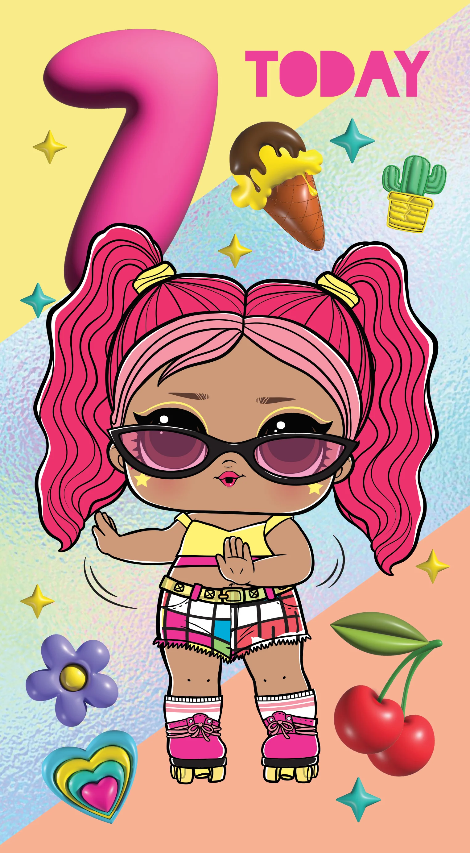 LOL Surprise Age 7 Birthday Card - Image 2