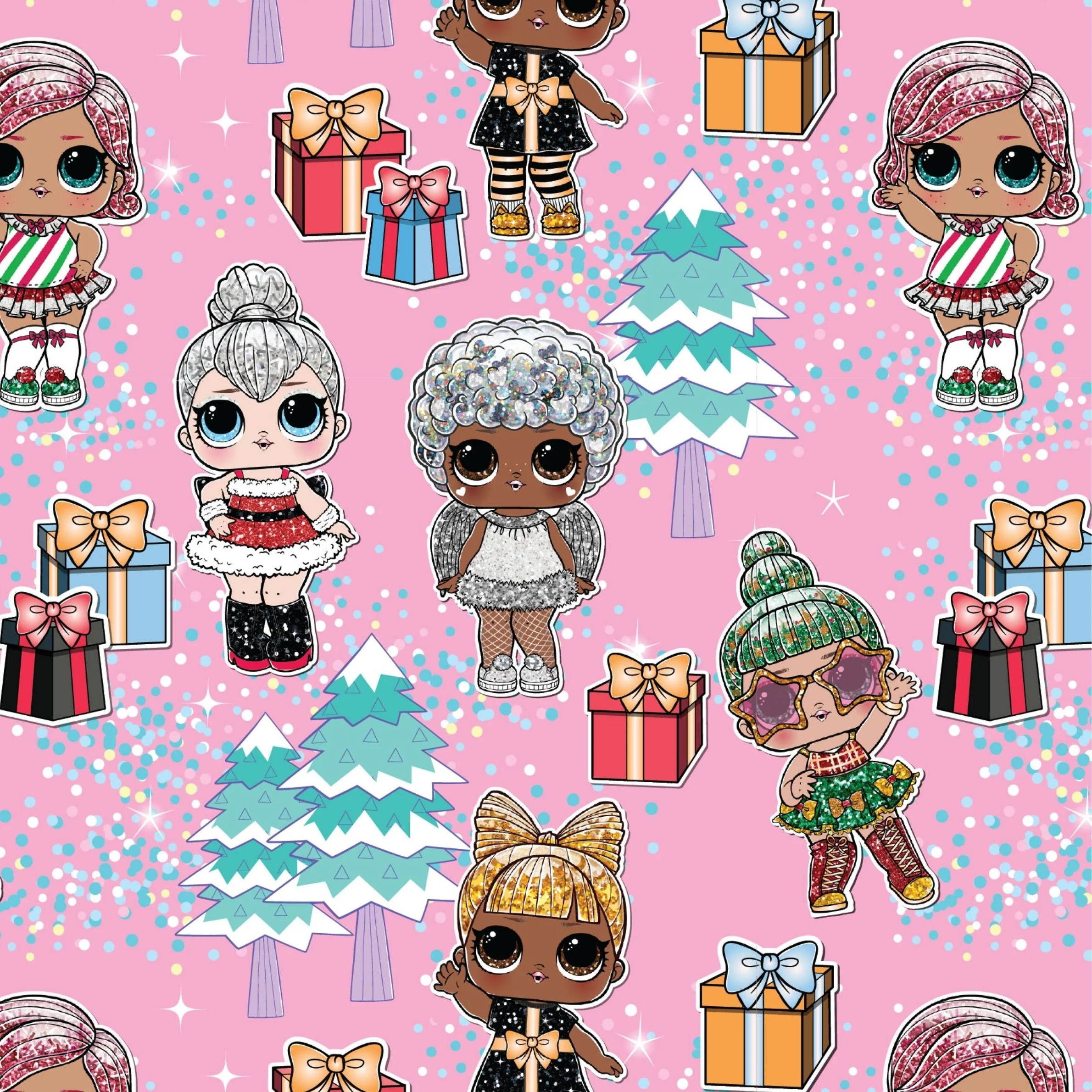 LOL Surprise Christmas 2 Sheets & 2 Tags Gift Wrap - Image 3