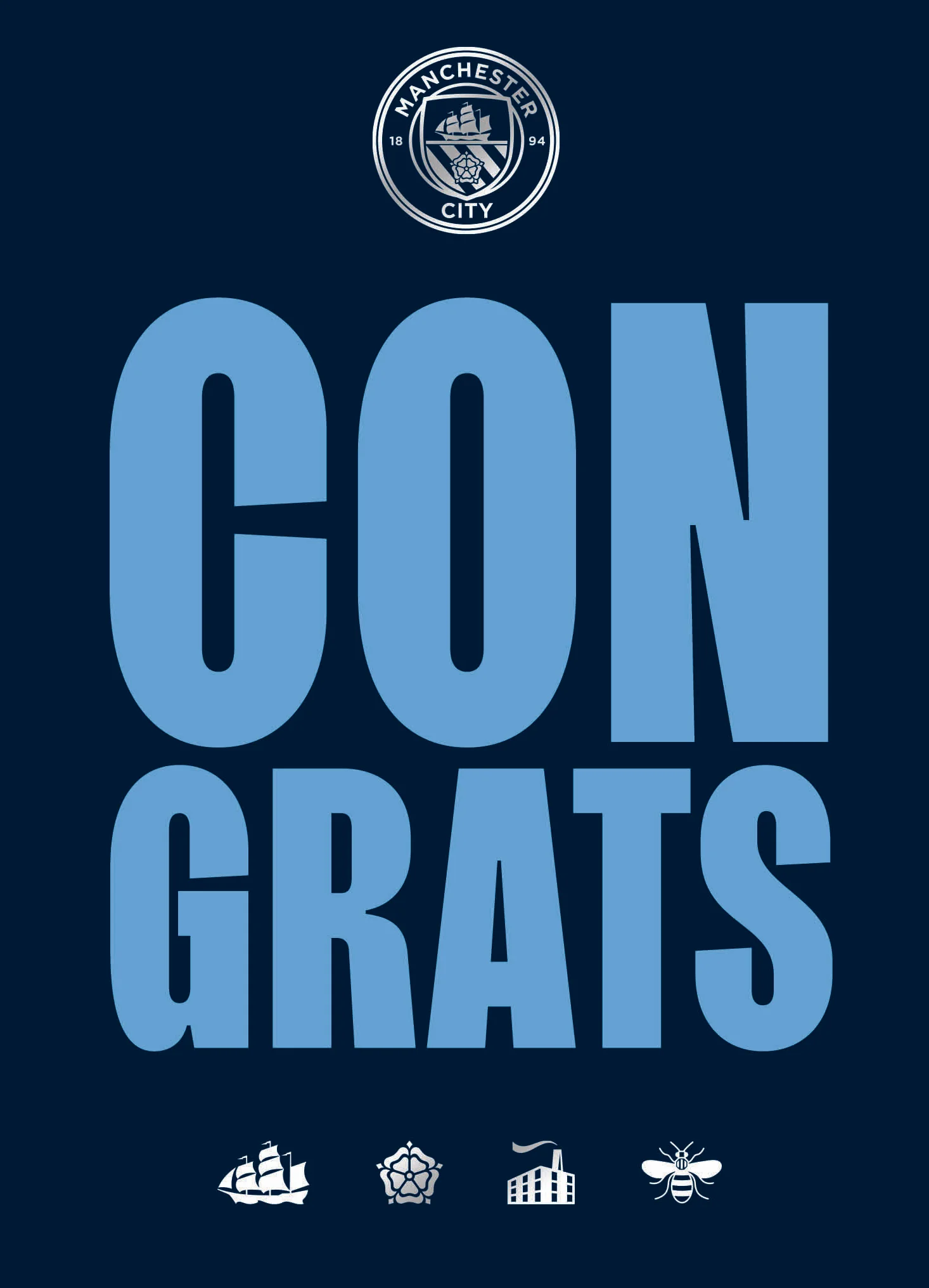 Manchester City FC Congratulations Card - Image 3