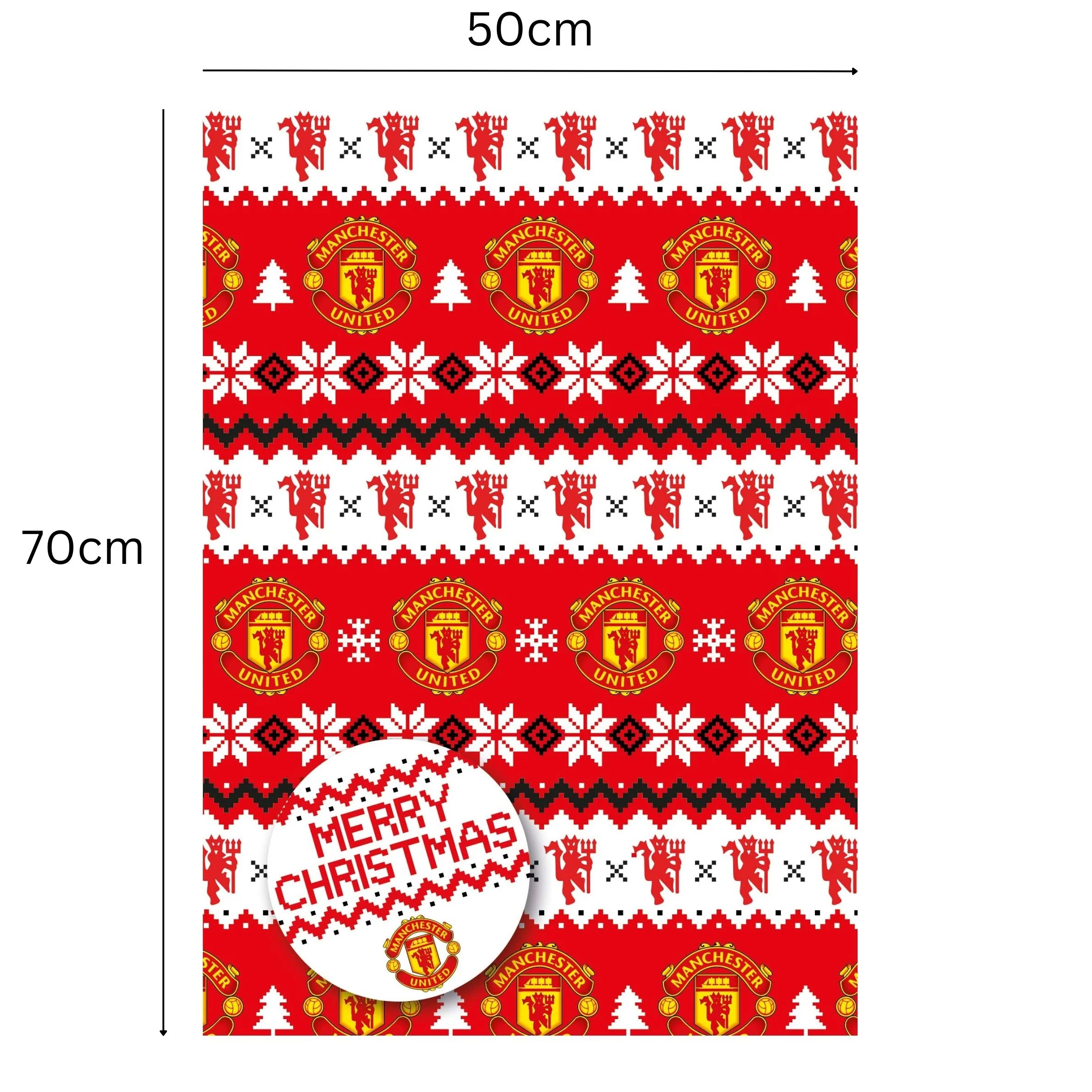 Manchester United FC Christmas 4 Sheets & 4 Tags Gift Wrap Bundle - Image 3