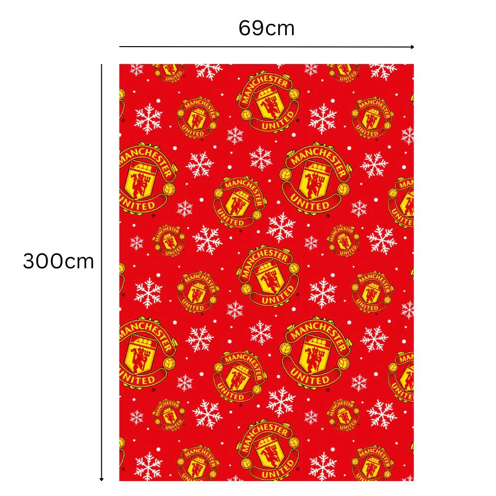 Manchester United FC Christmas 3m Roll Wrapping Paper - Image 2
