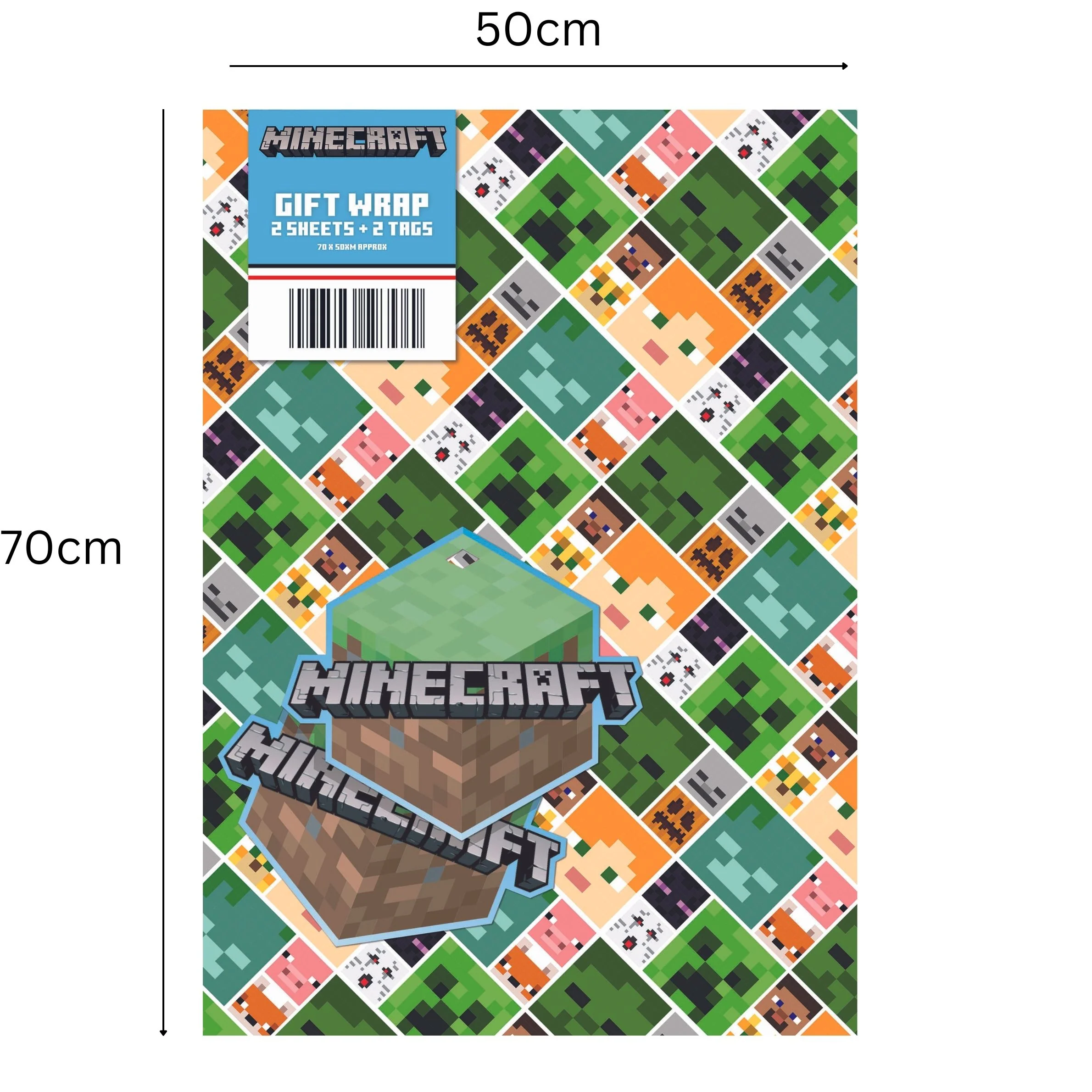 Minecraft 4 Sheets & 4 Tags Gift Wrap Bundle - Image 4