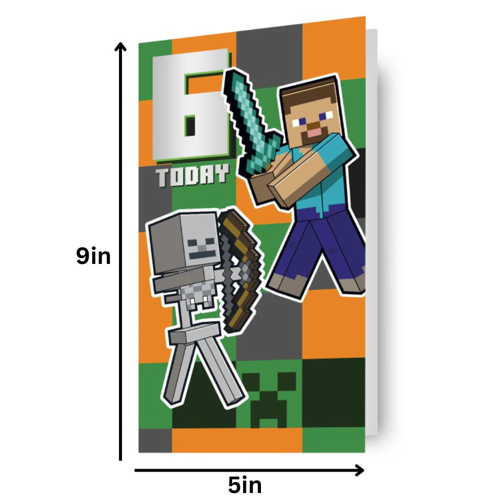 Minecraft Age 6 Birthday Card - Image 2