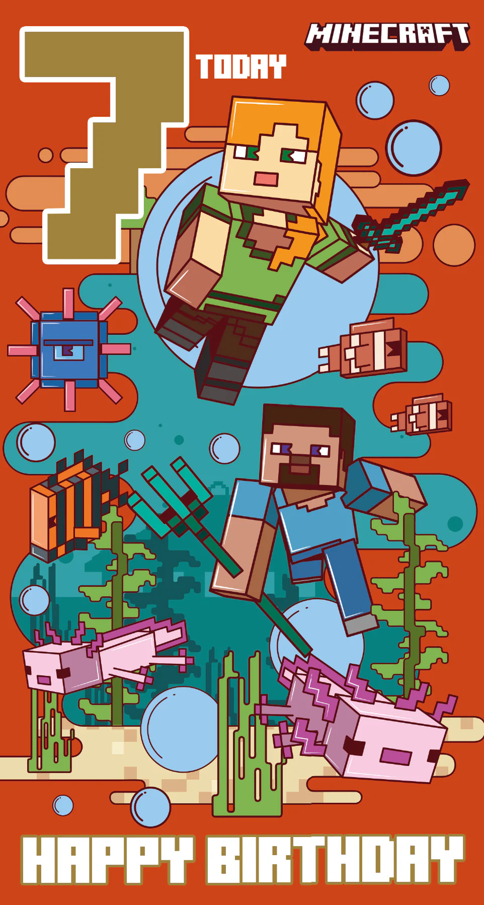 Minecraft Age 7 Birthday Card - Image 4