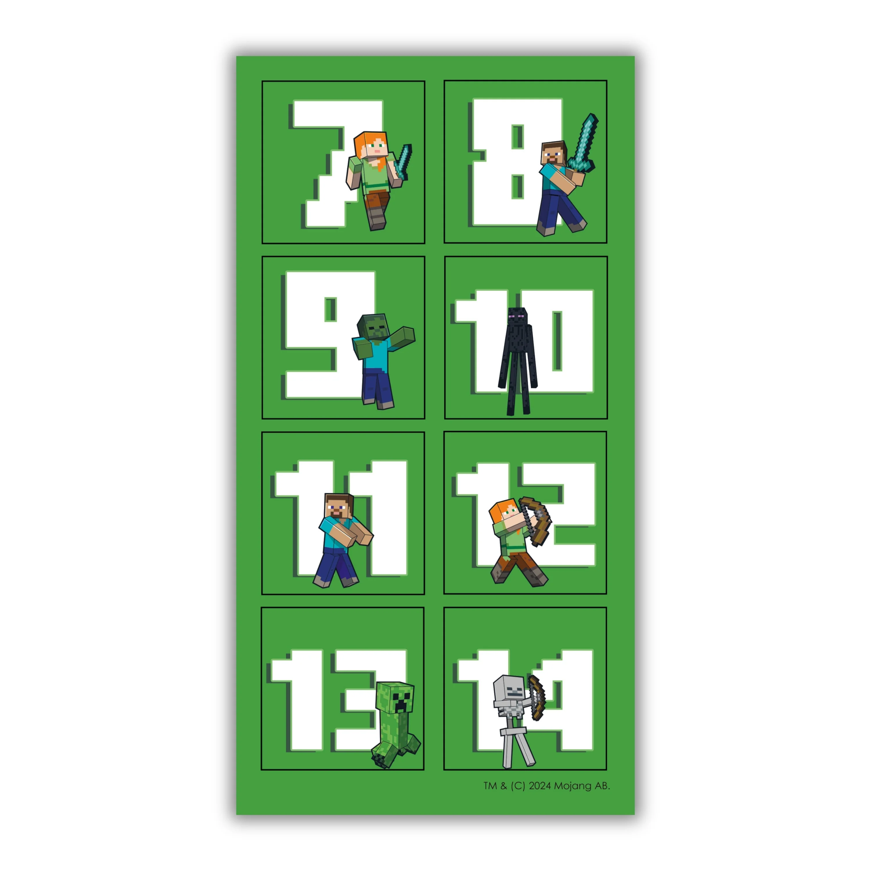 Minecraft Multi Ages 7-14 Sticker Birthday Card - Image 2