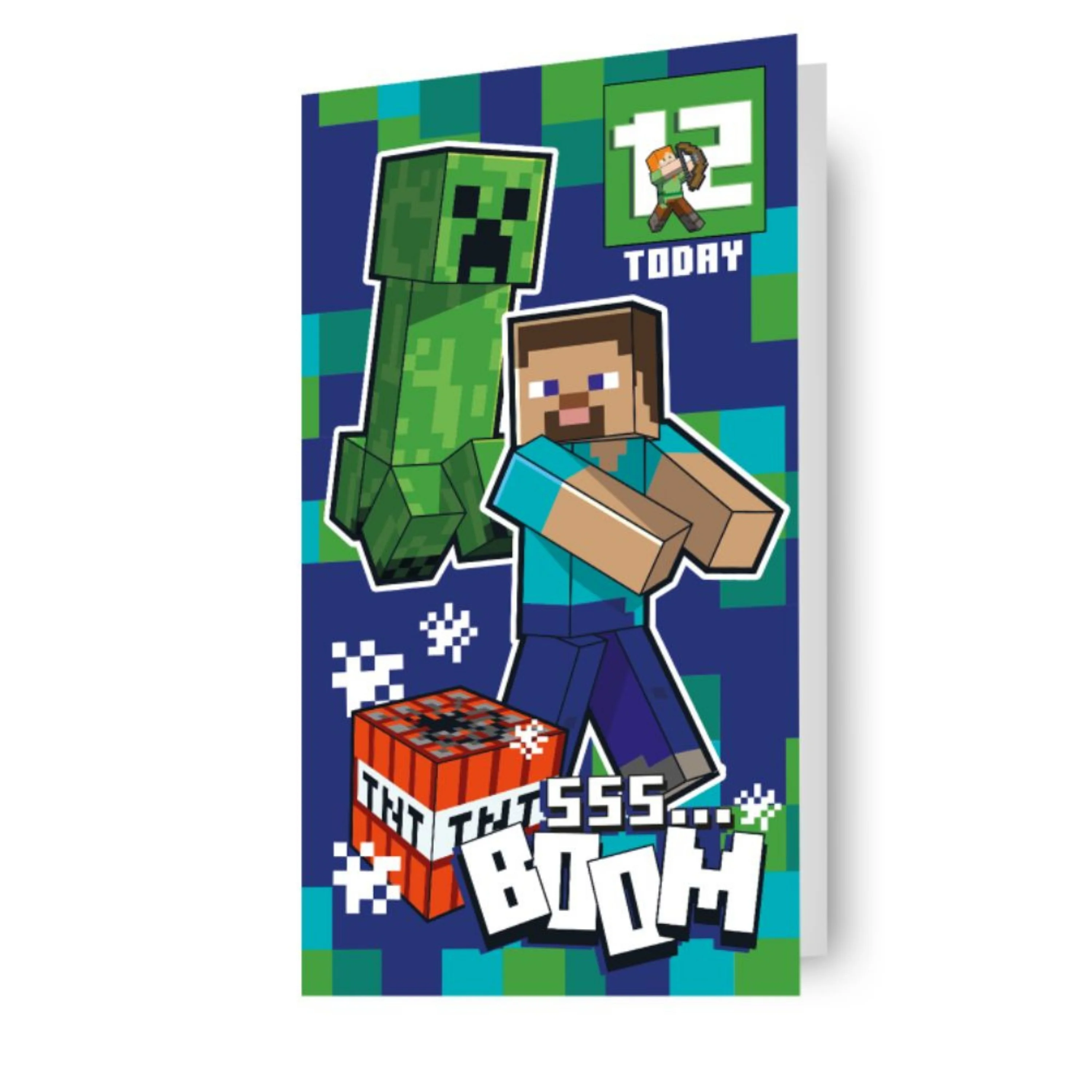 Minecraft Multi Ages 7-14 Sticker Birthday Card - Image 3