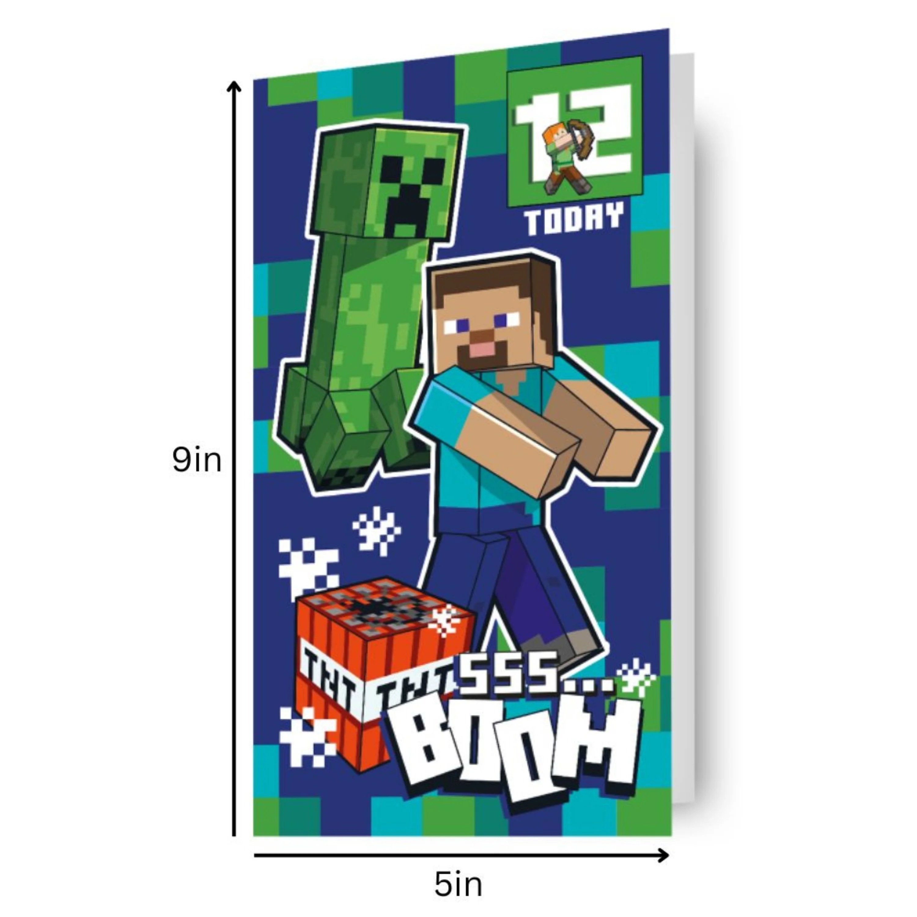 Minecraft Multi Ages 7-14 Sticker Birthday Card - Image 4