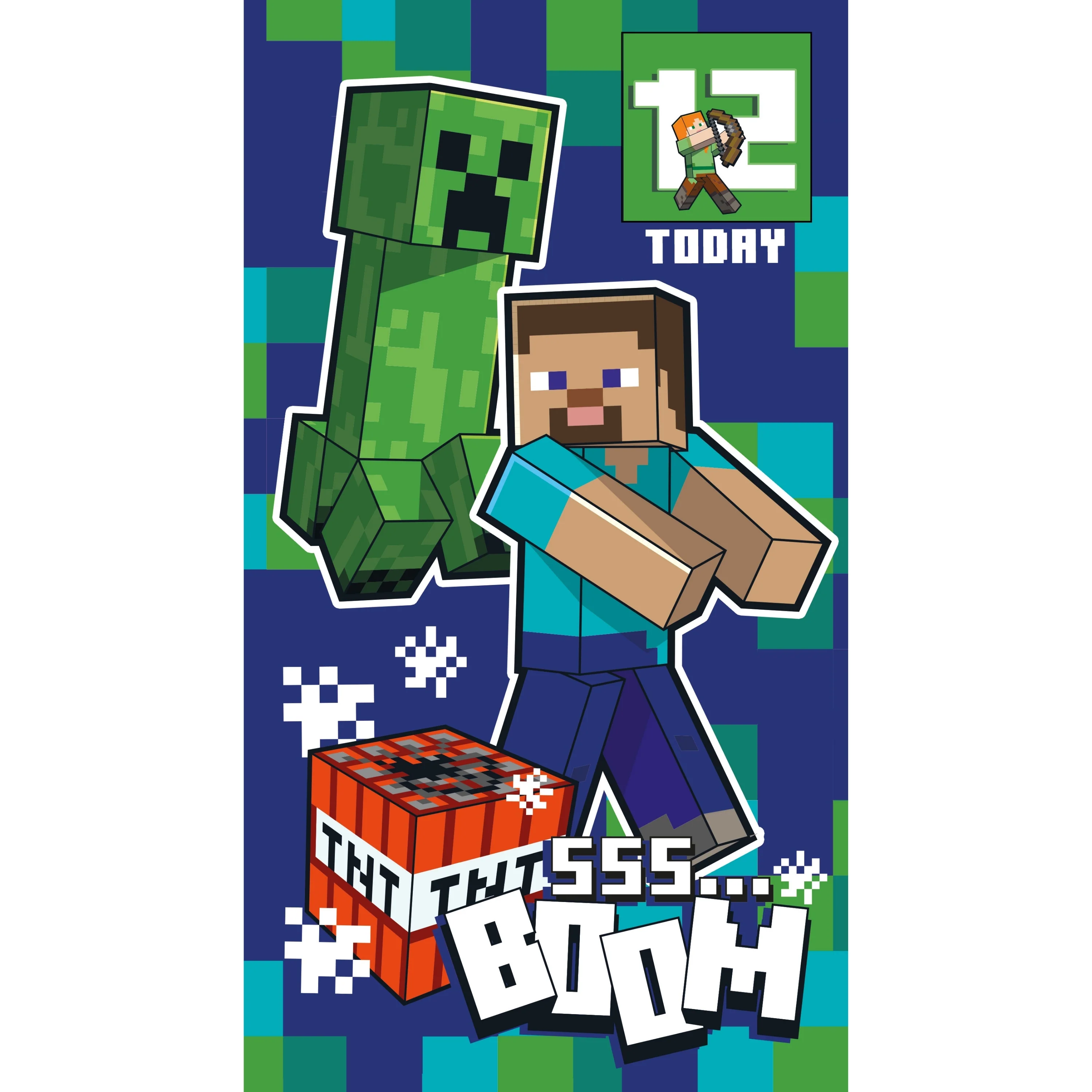 Minecraft Multi Ages 7-14 Sticker Birthday Card - Image 5
