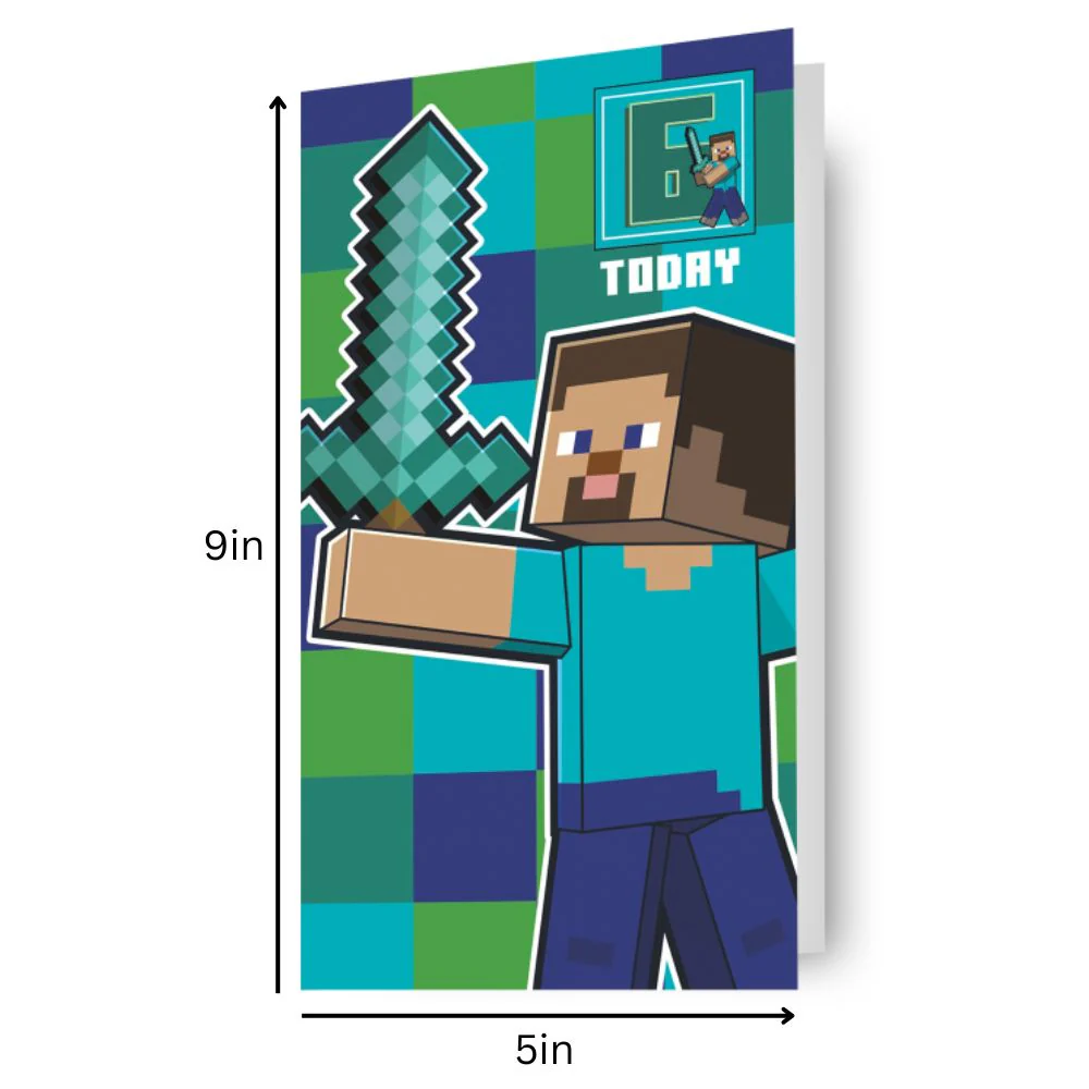 Minecraft Multi Ages 5-8 Sticker Birthday Card - Image 4