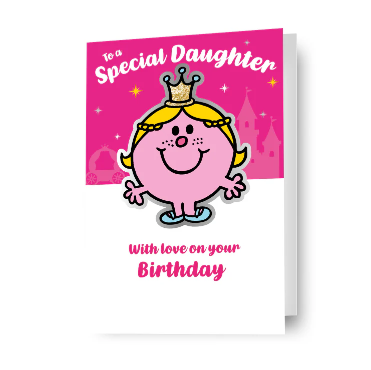 Mr Men & Little Miss Princess 'Daughter' Birthday Card