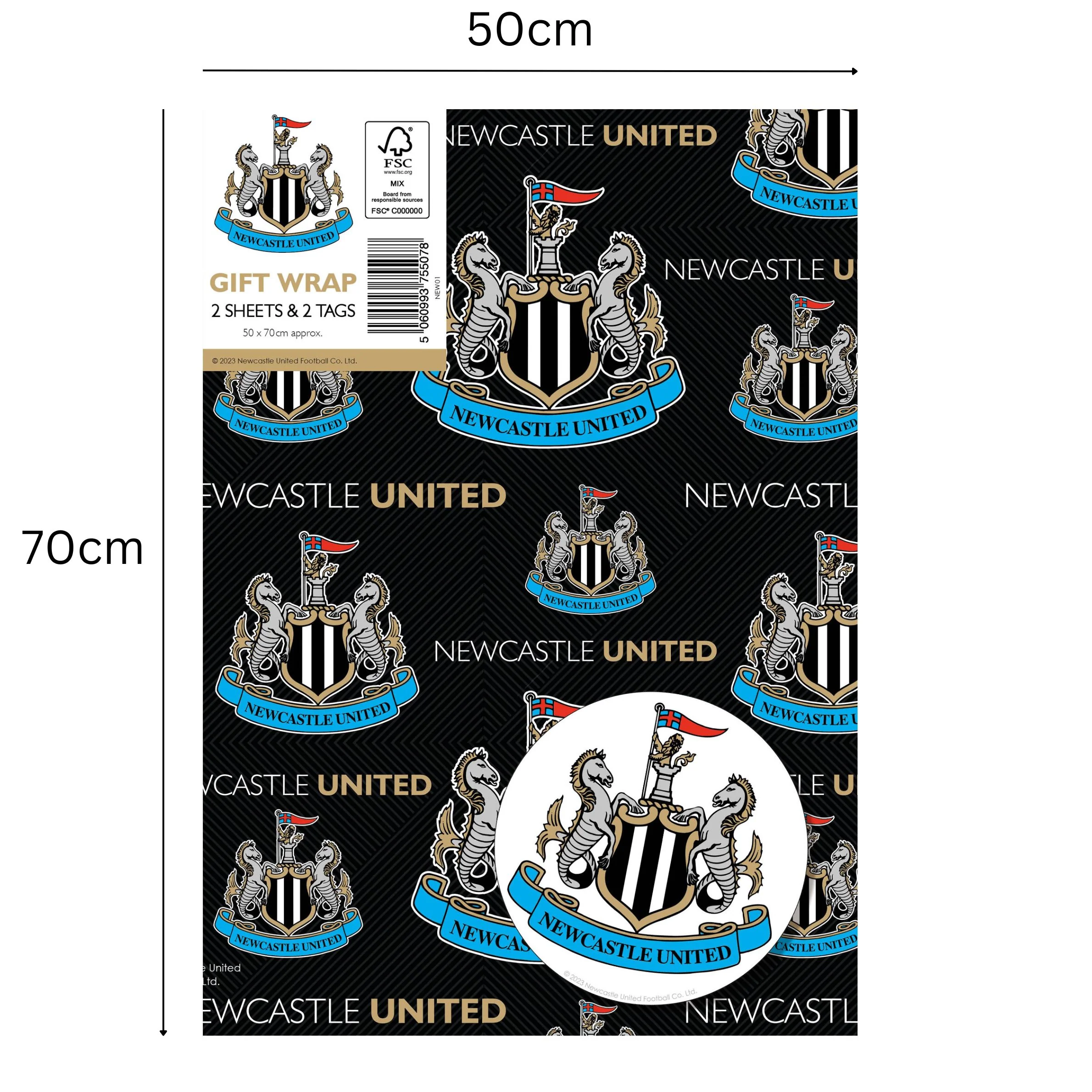 Newcastle United FC 2 Sheets & 2 Tags Gift Wrap - Image 3