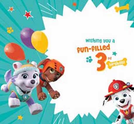 Paw Patrol Age 3 Birthday Card - Image 4