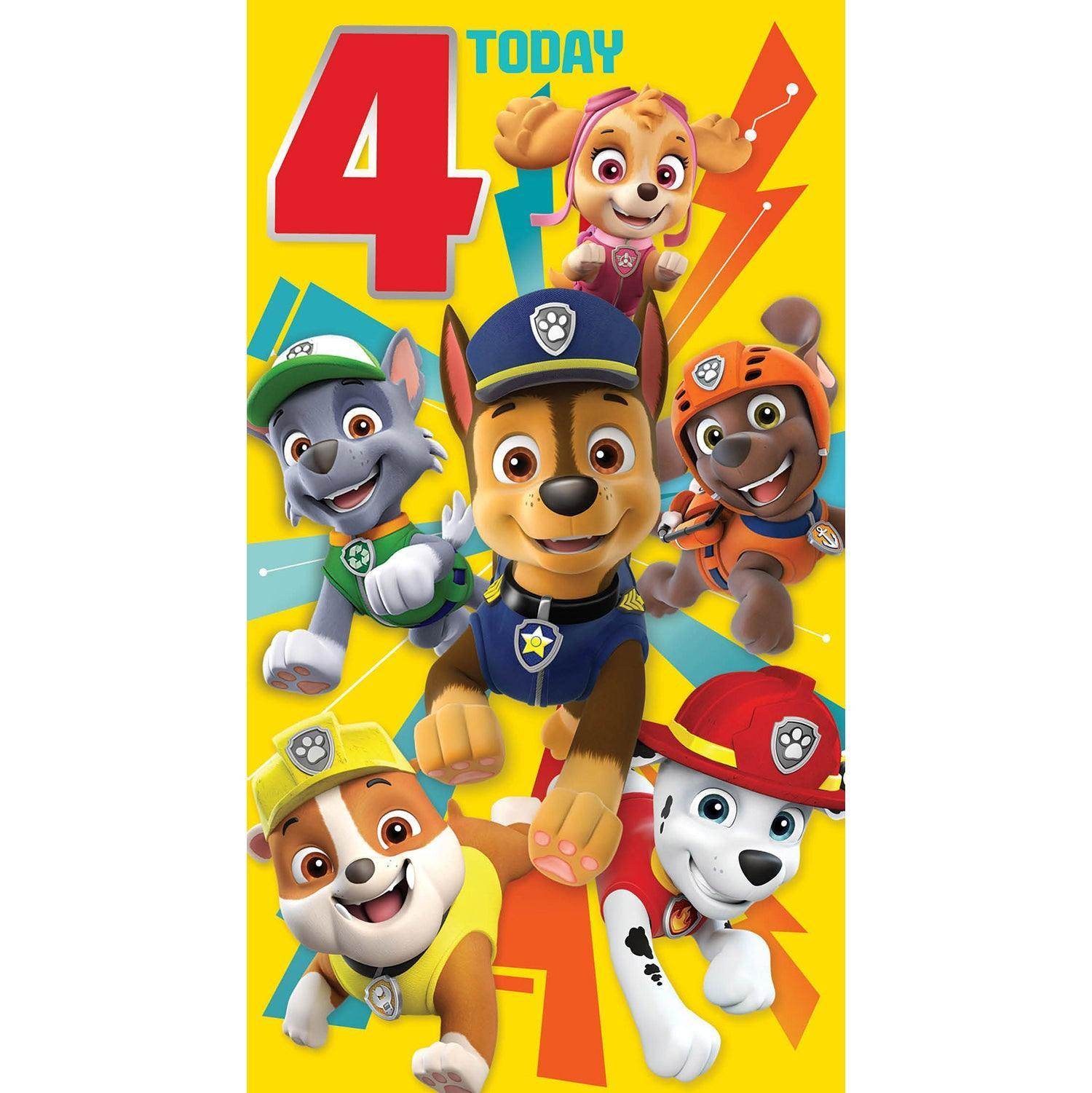 Paw Patrol Age 4 Birthday Card - Image 3