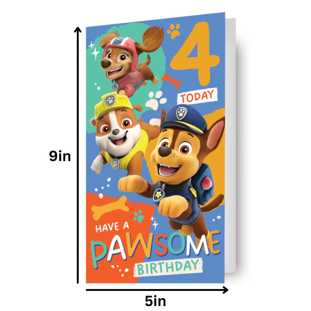 Paw Patrol Age 4 Sticker Birthday Card - Image 4