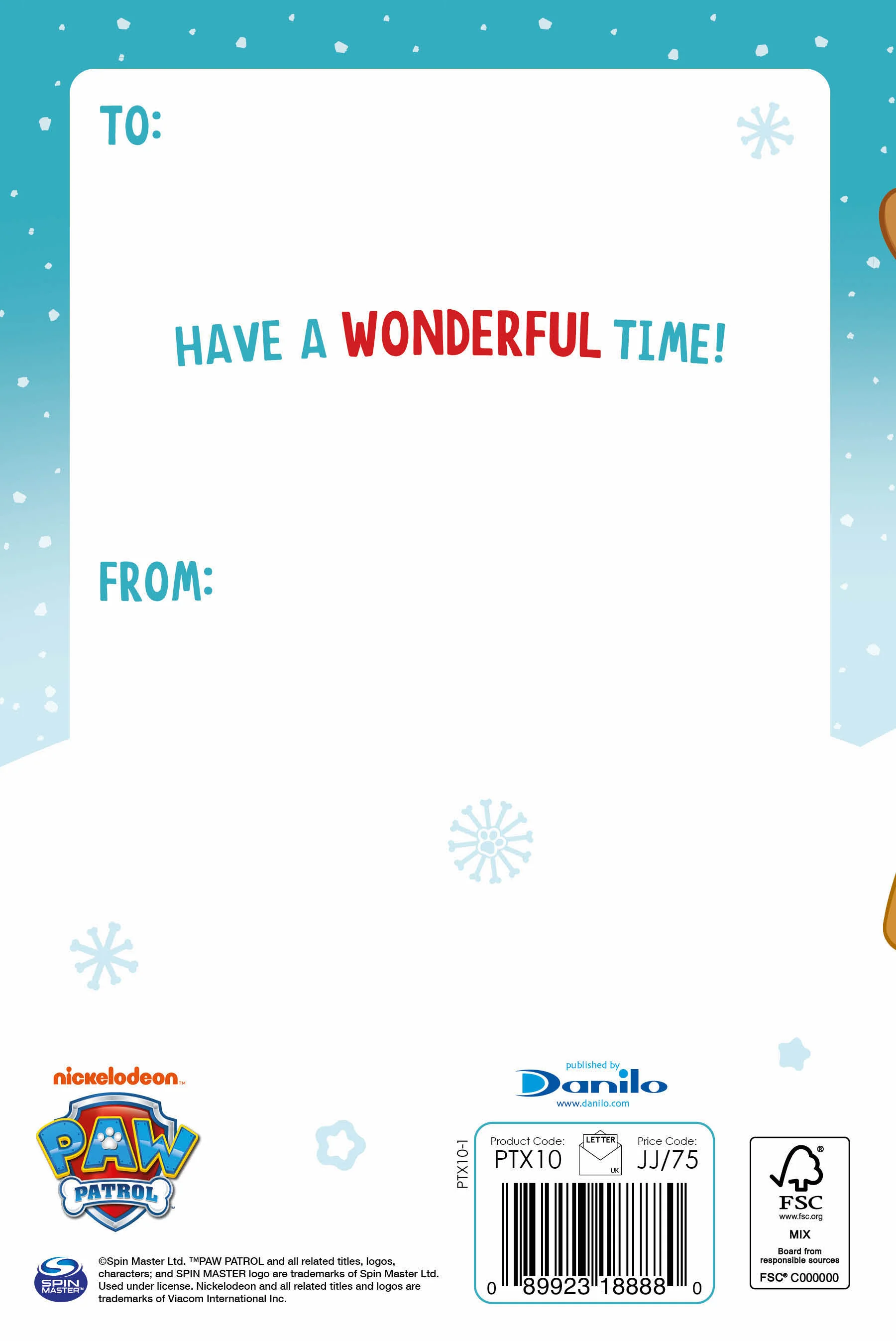 Paw Patrol 'Grandson' Pop Up Christmas Card - Image 5