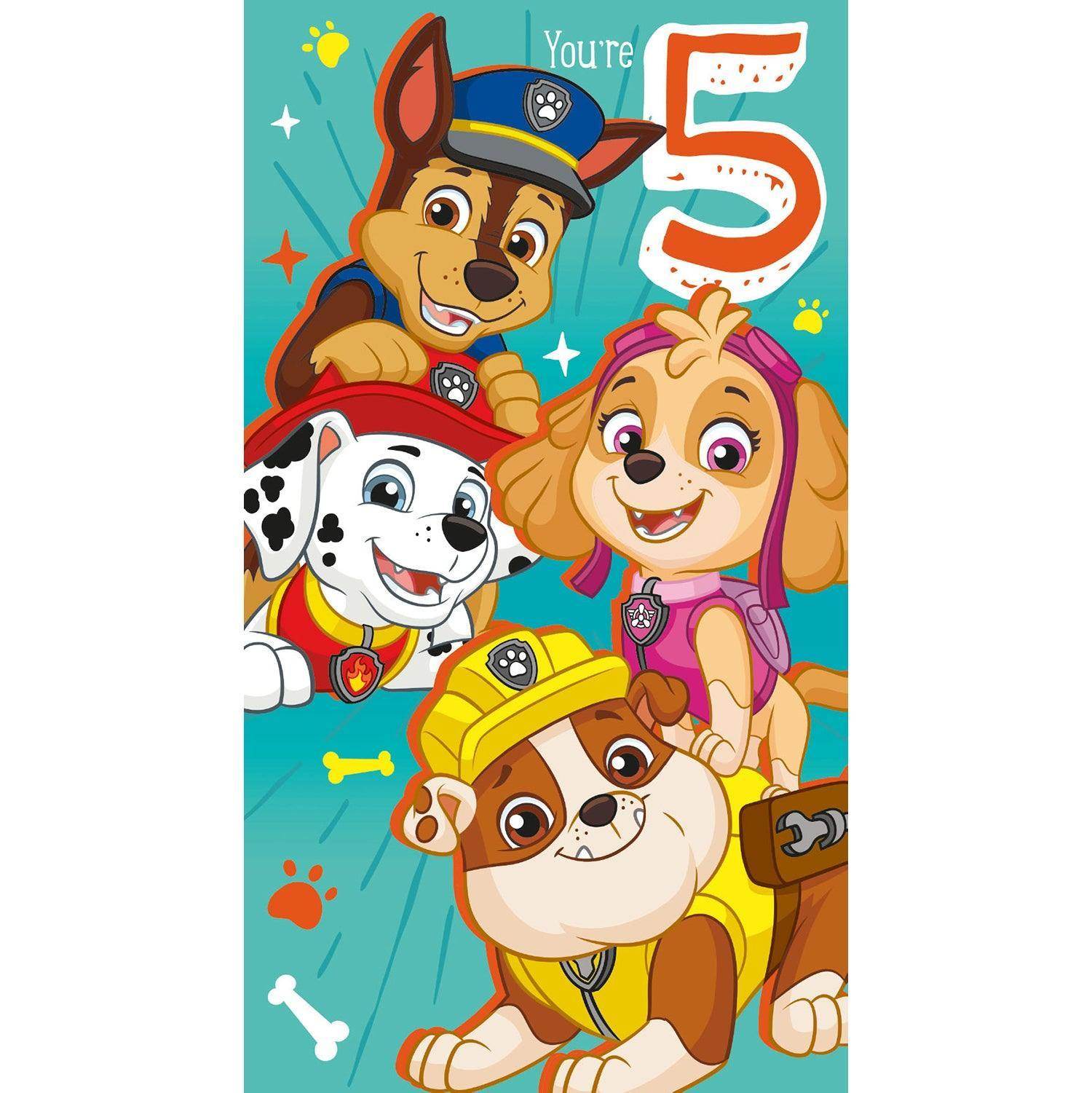 Paw Patrol Age 5 Birthday Card - Image 3