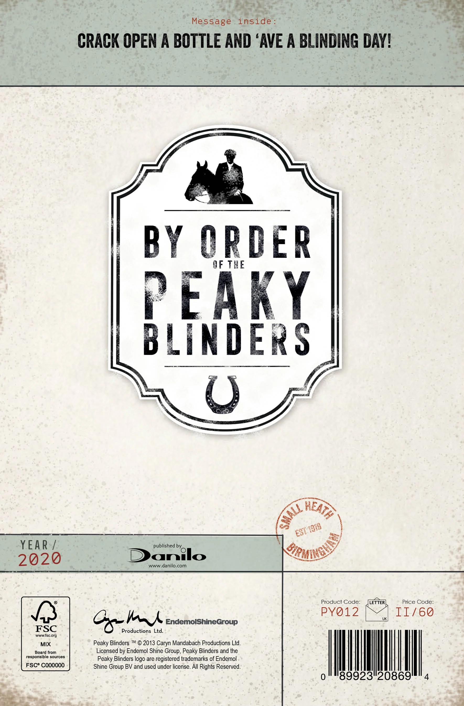 Peaky Blinders Birthday Card with Detachable Coaster - Image 6
