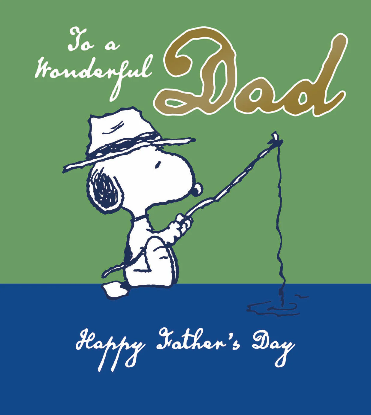 Peanuts Dad Fishing Father's Day Card - Image 3