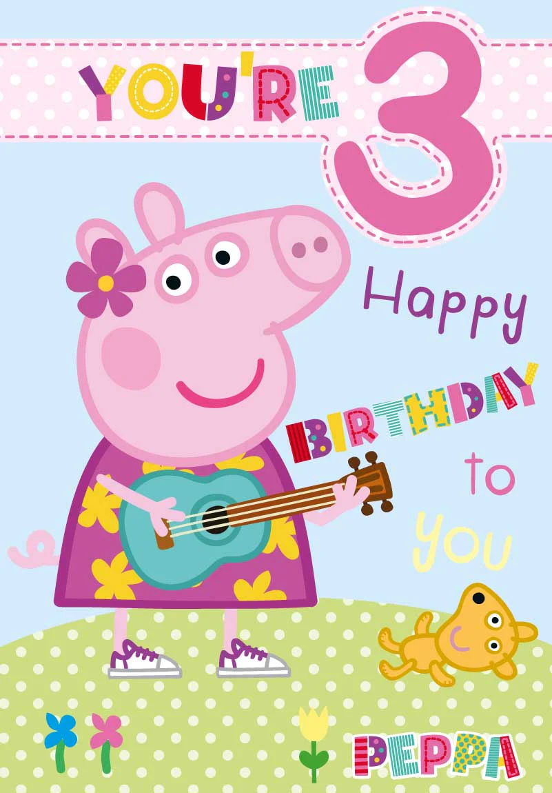 Peppa Pig Age 3 Birthday Card - Image 3