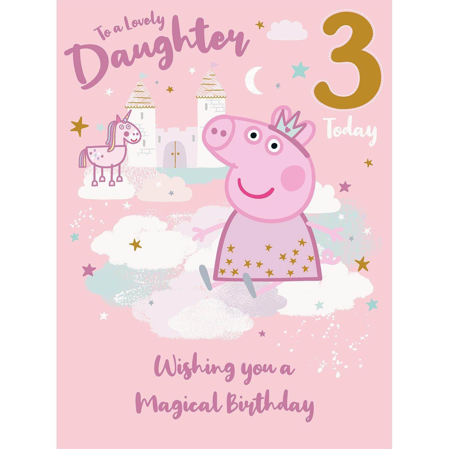 Peppa Pig Age 3 Giant Daughter Birthday Card - Image 3
