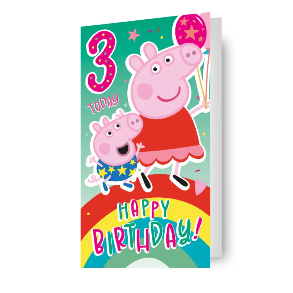 Peppa Pig Age 3 Sticker Birthday Card - Image 3