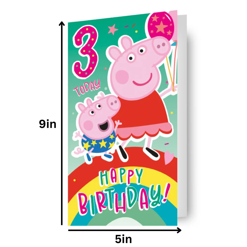 Peppa Pig Age 3 Sticker Birthday Card - Image 4