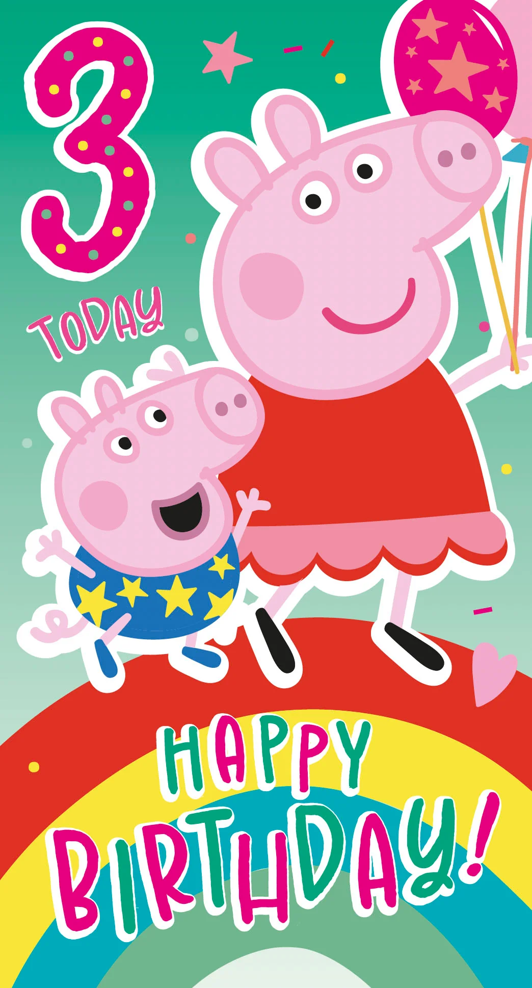 Peppa Pig Age 3 Sticker Birthday Card - Image 5