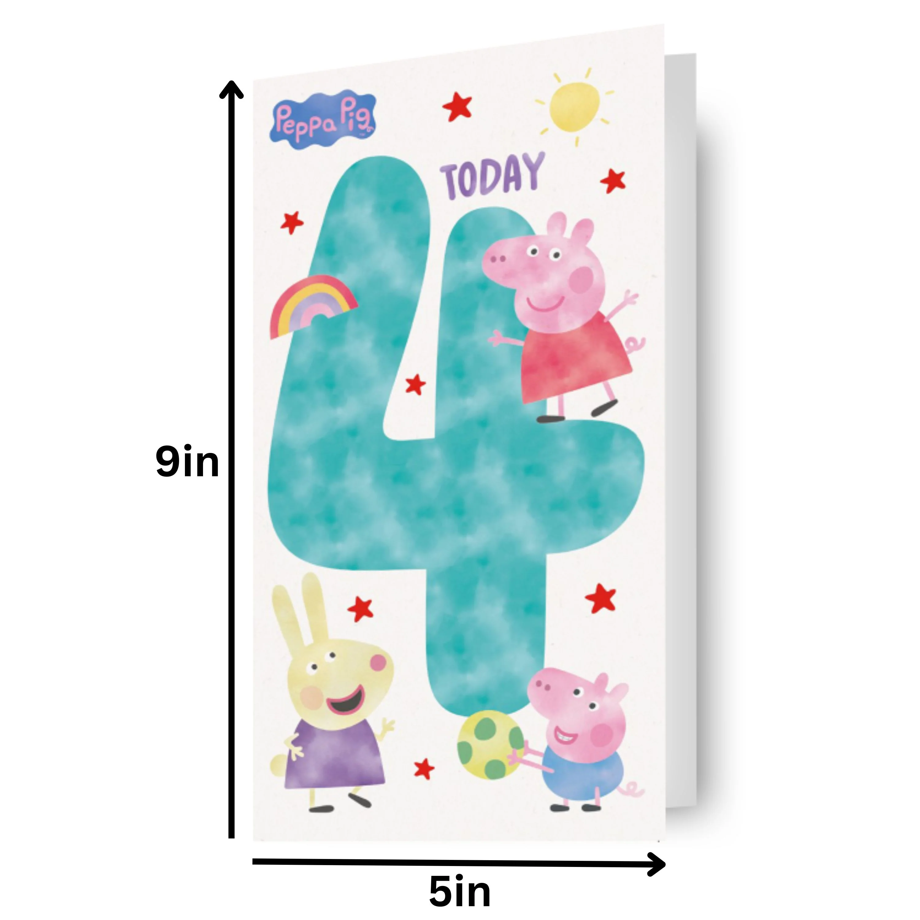 Peppa Pig Age 4 Birthday Card - Image 2