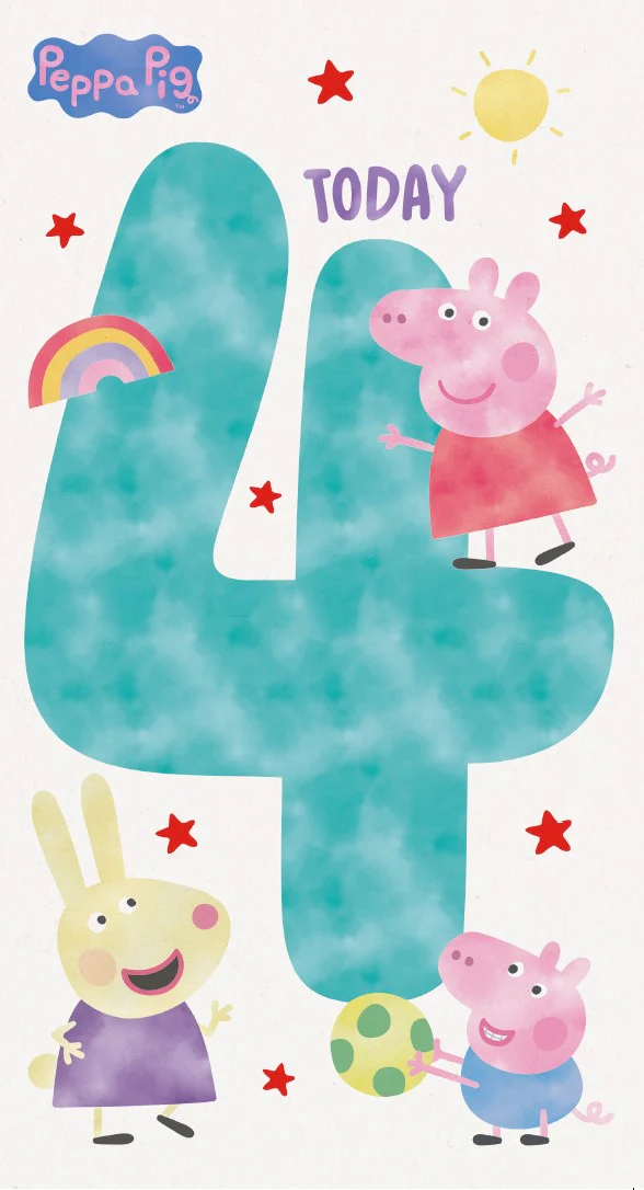 Peppa Pig Age 4 Birthday Card - Image 3