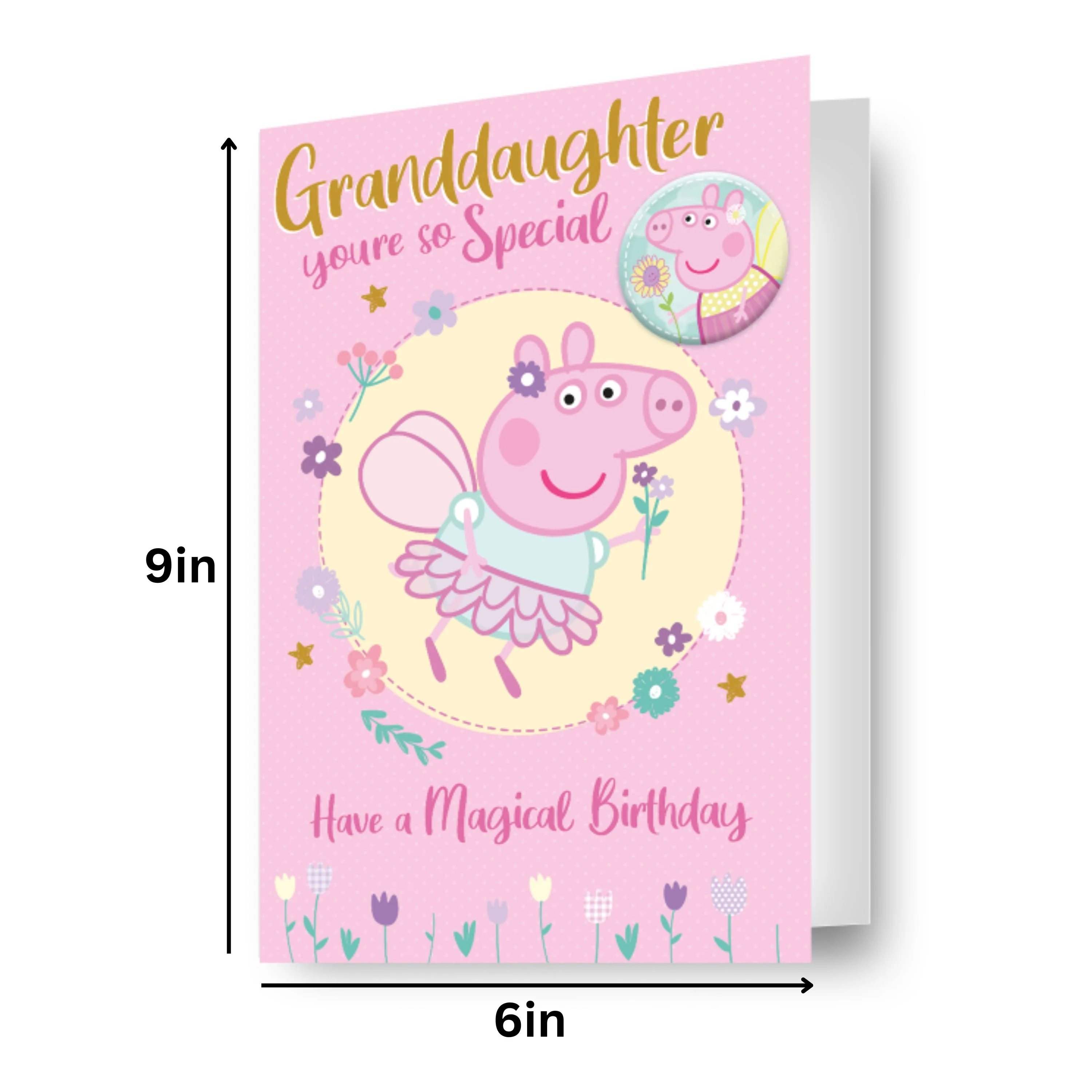 Peppa Pig Badge Granddaughter Birthday Card - Image 2